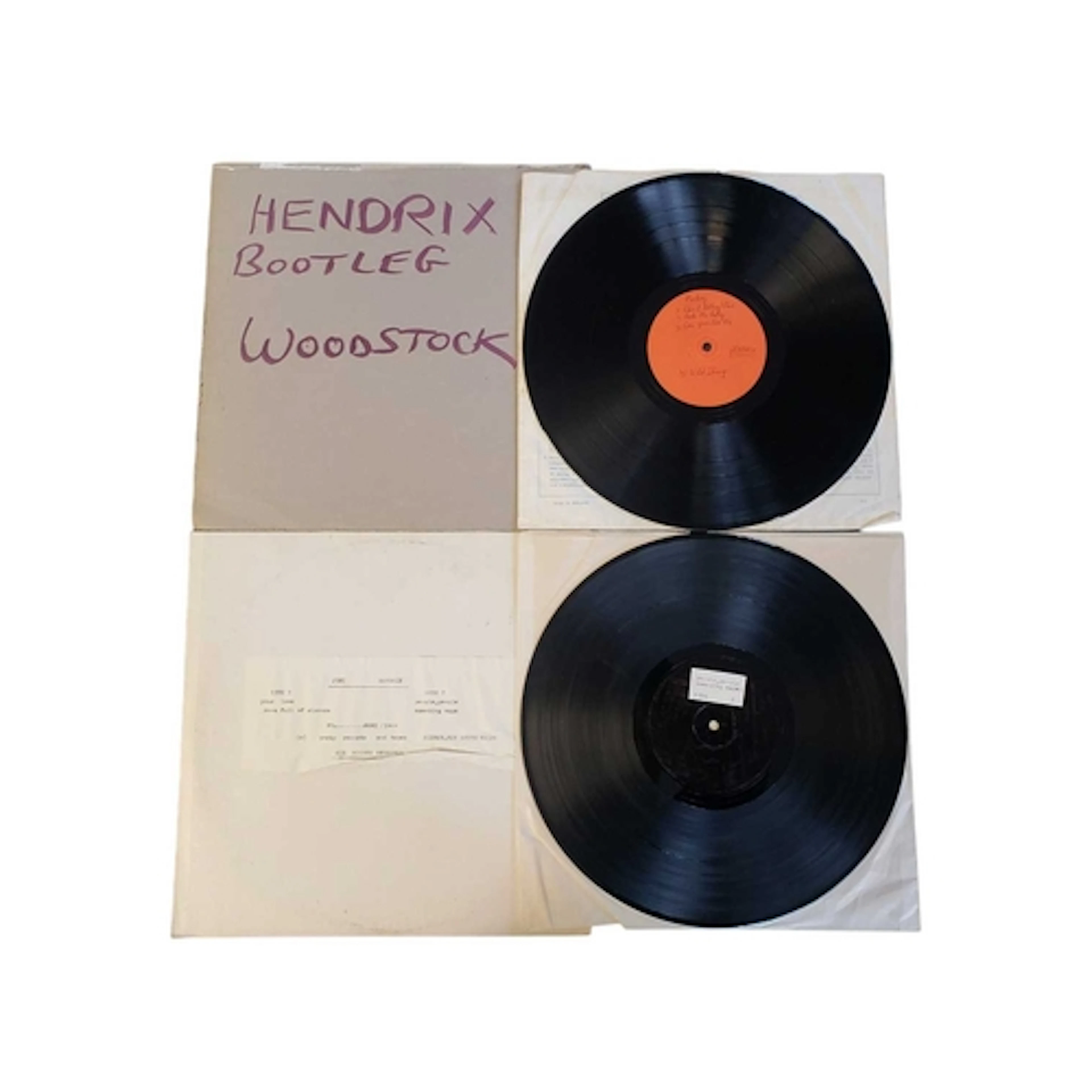 Jimi Hendrix - Two late 20th century unofficial bootleg LP v...