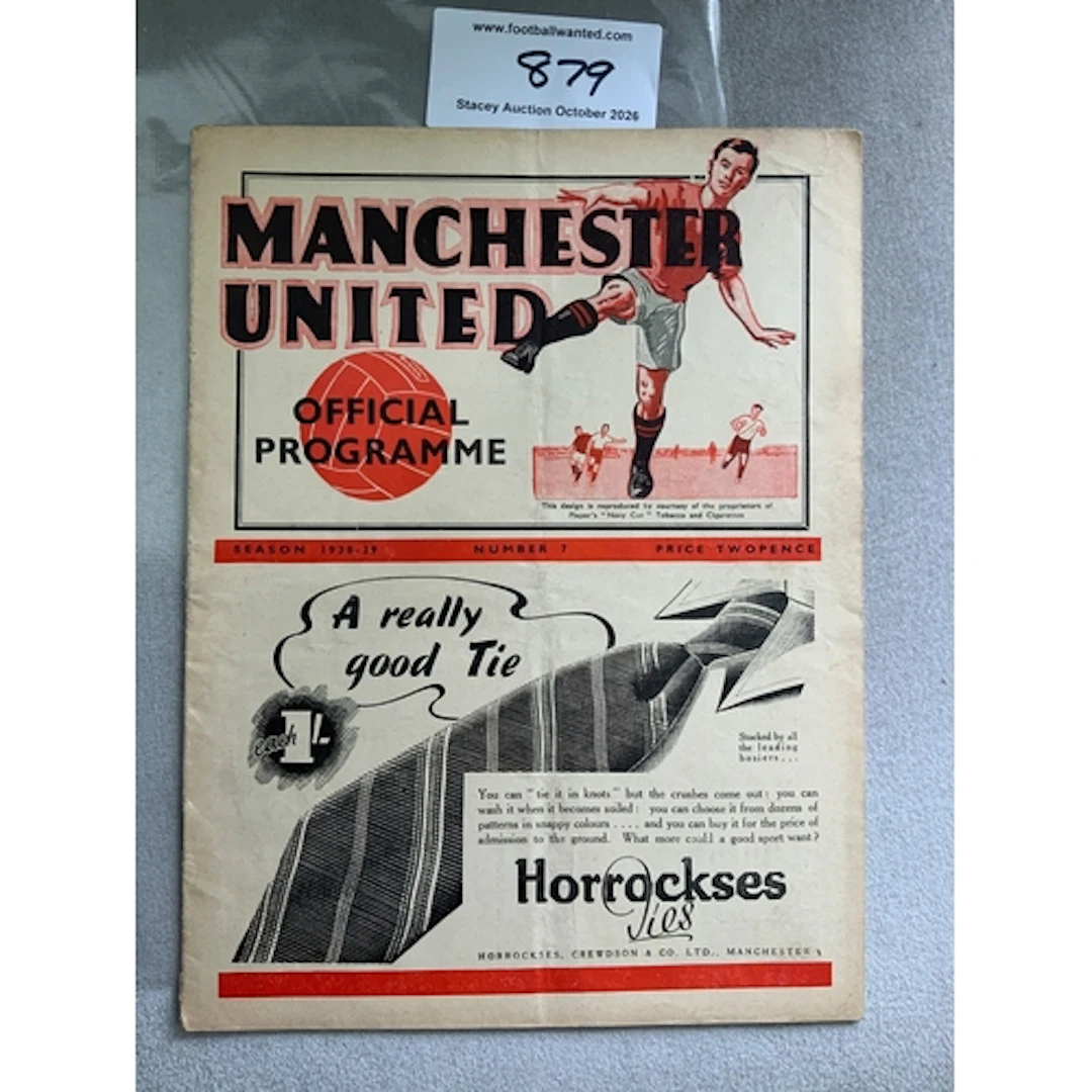 1938 - 1939 Manchester United v Wolves Football Programme: V...