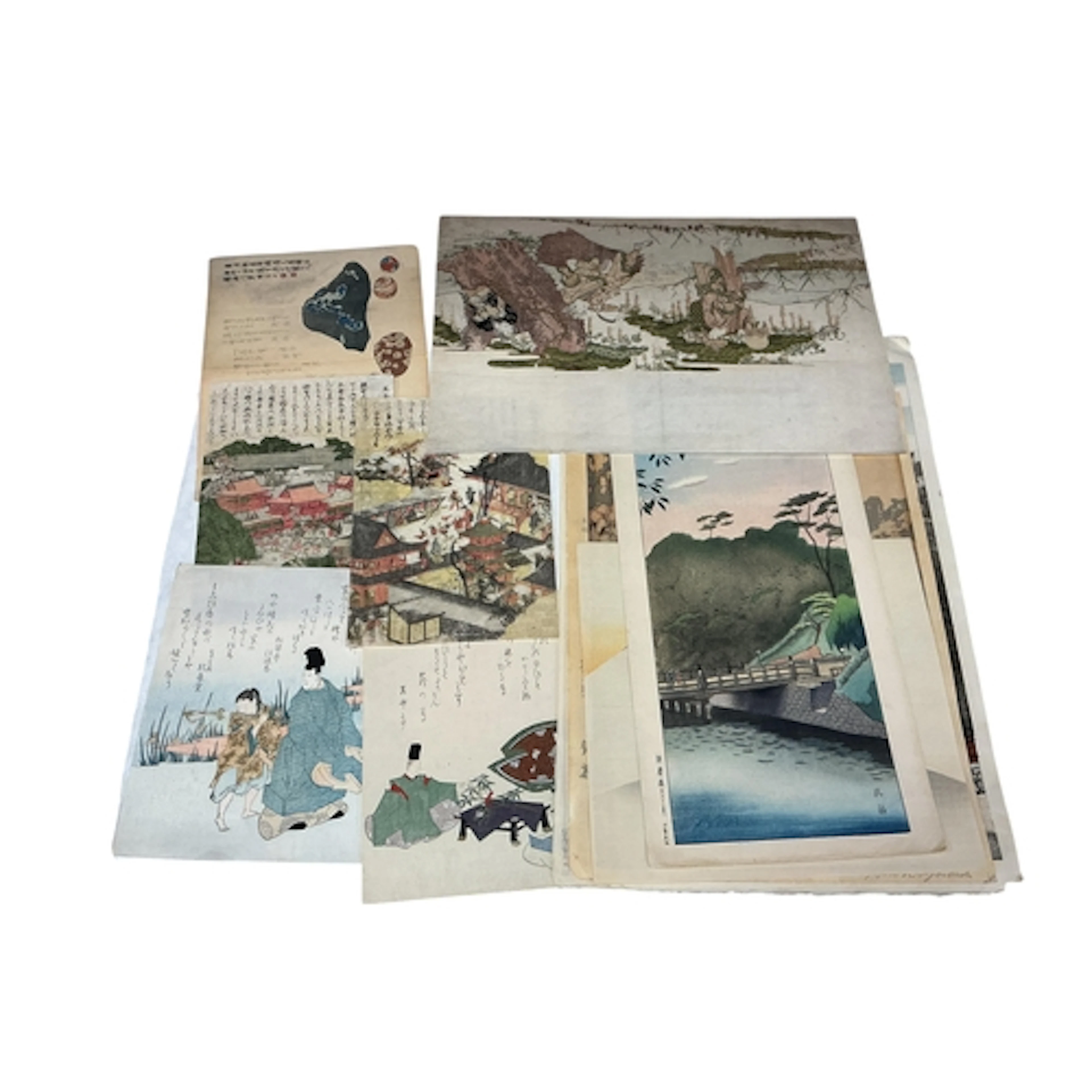 A group of ten Japanese woodblock prints, 19th and 20th cent...