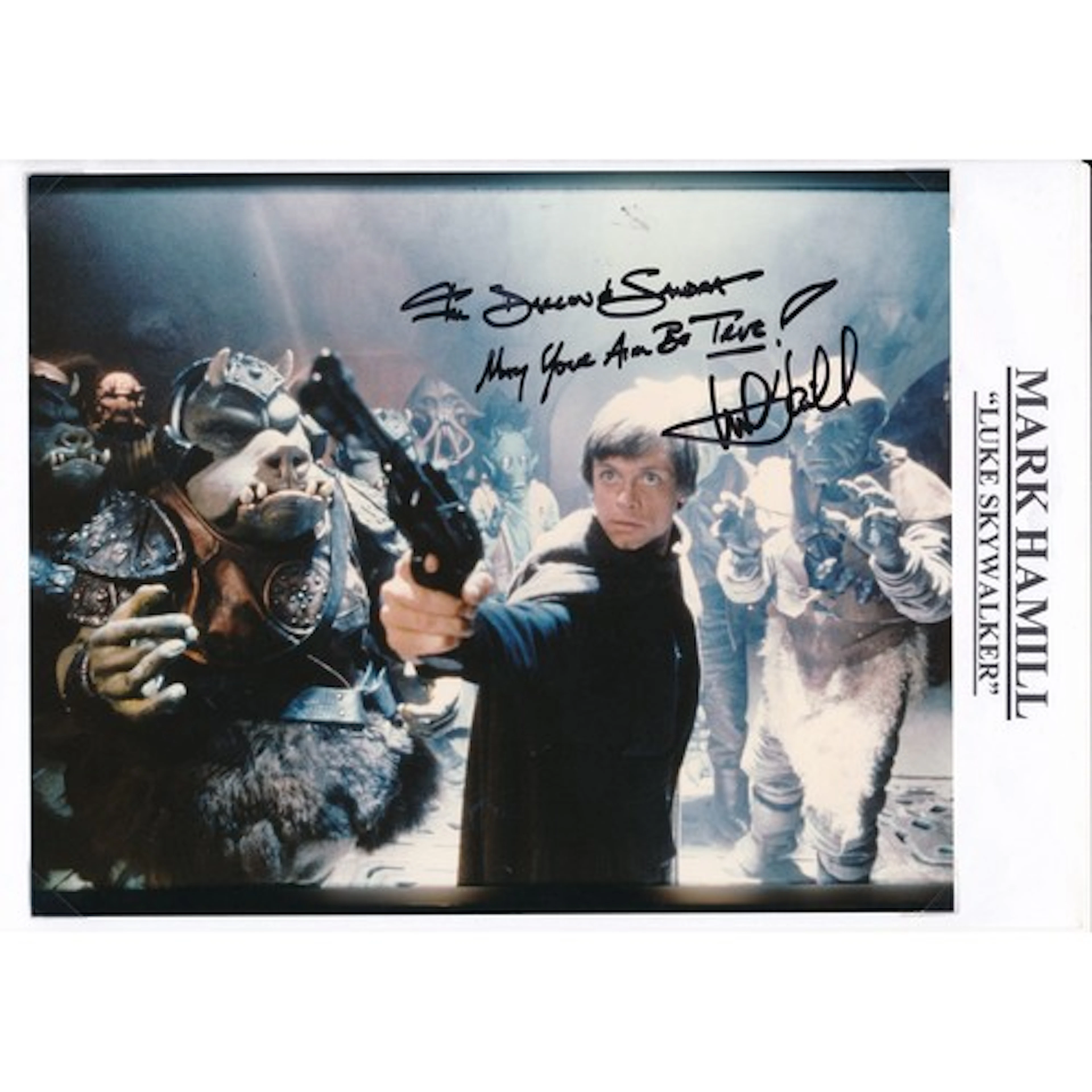 Mark Hamill signed Luke Skywalker Star Wars coloured photogr...