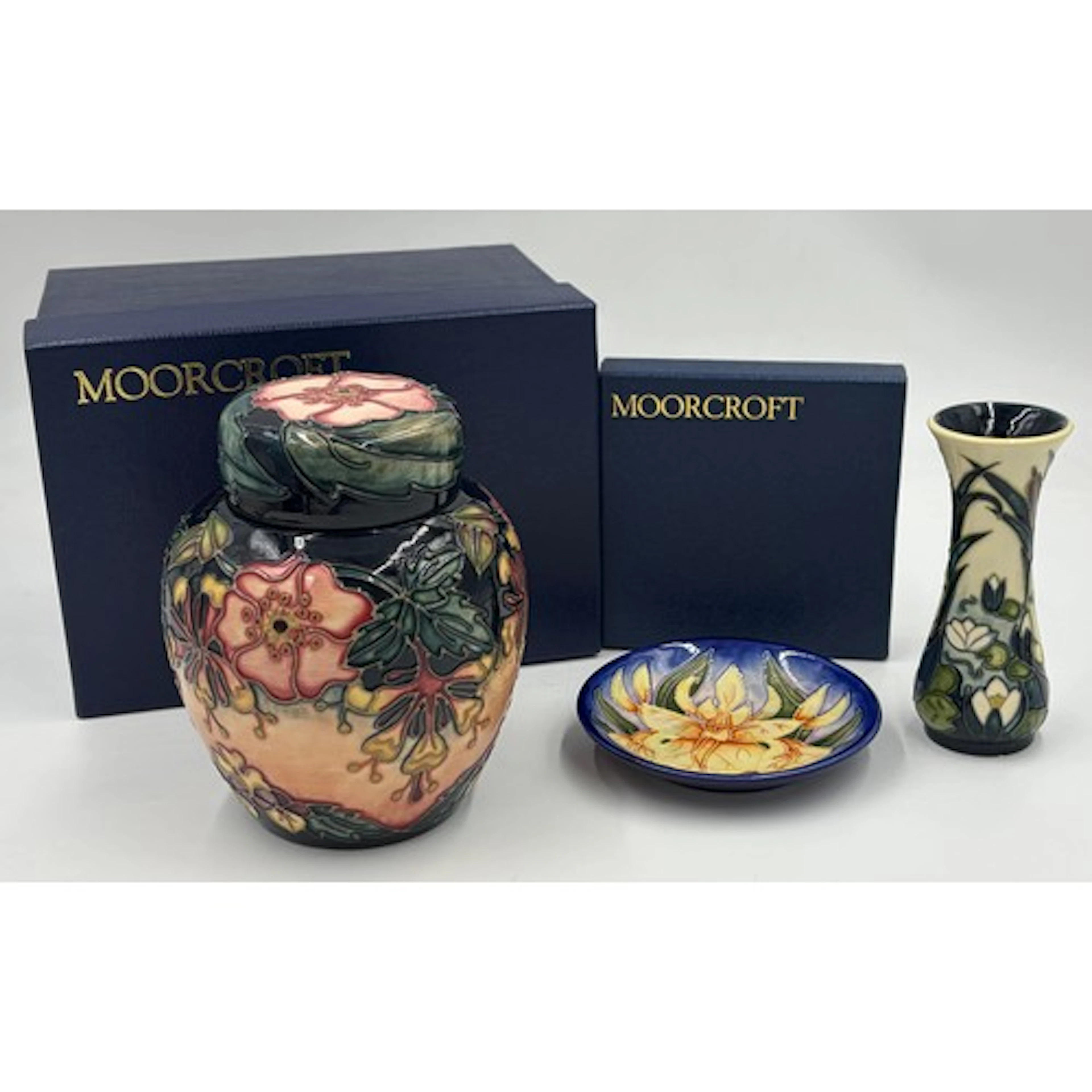 A Moorcroft Oberon lidded ginger jar 16cm h impressed and si...