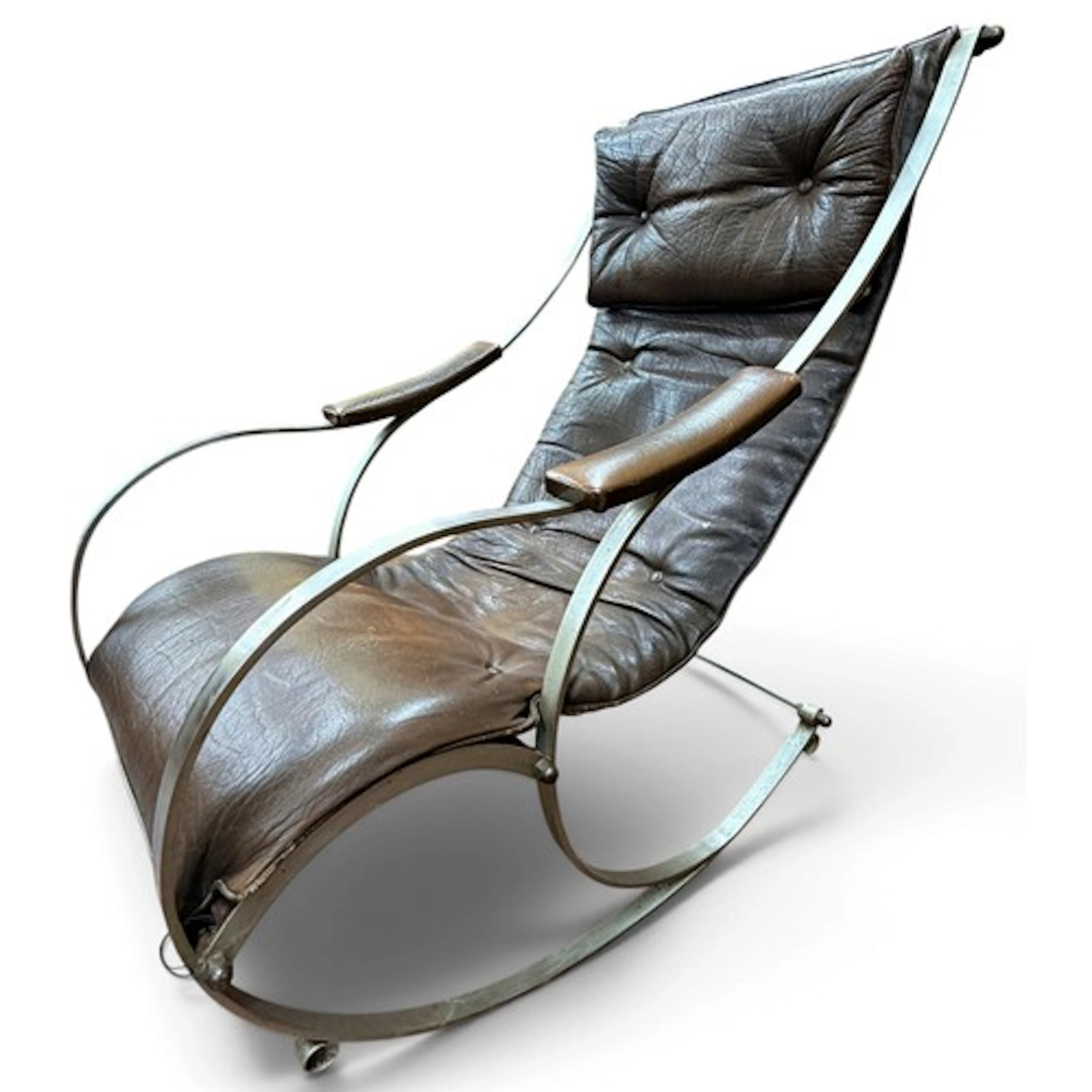 Attributed to Peter Cooper (1791-1883) A steel and leather r...
