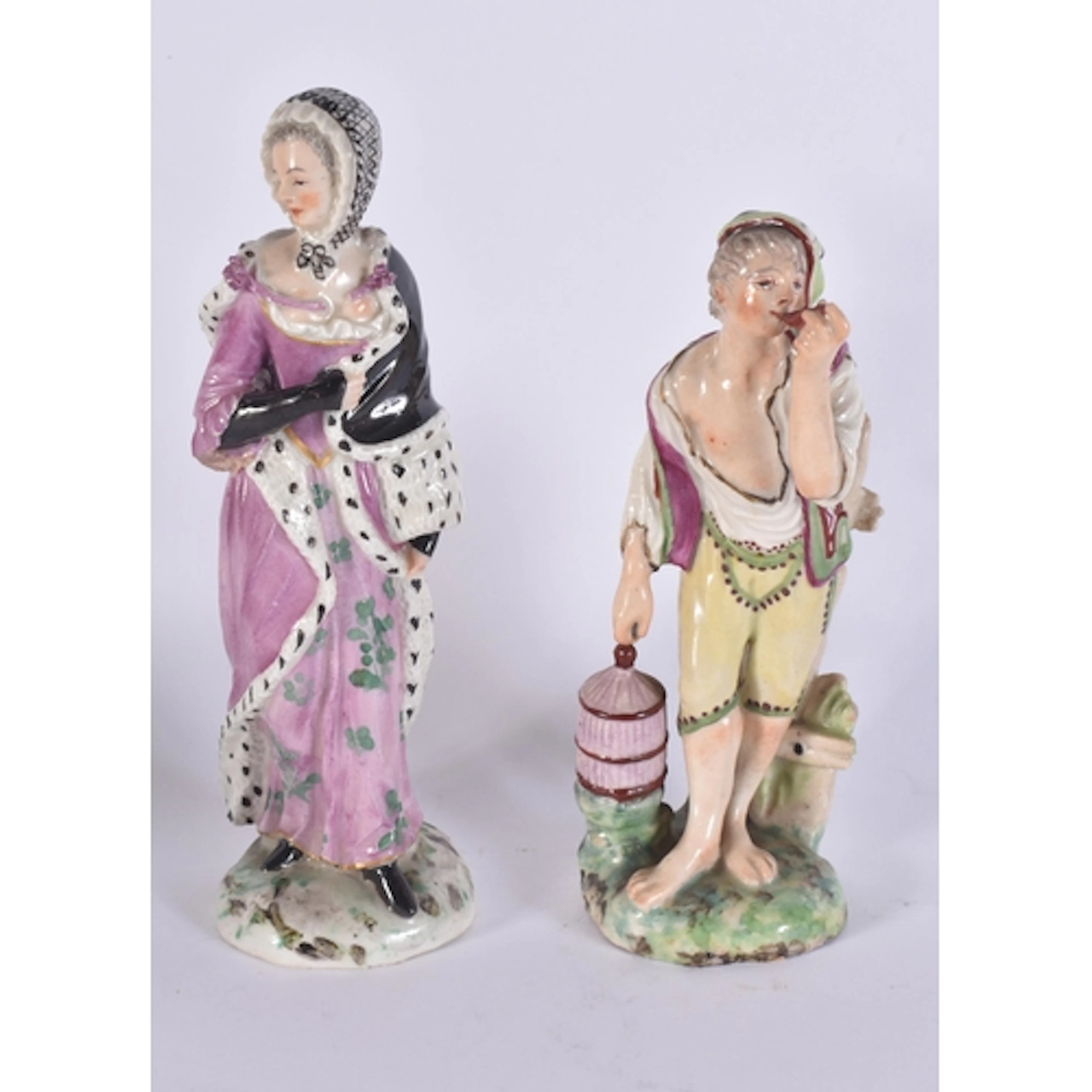 TWO 18TH CENTURY GERMAN LUDWIGSBURG PORCELAIN FIGURES. Large...