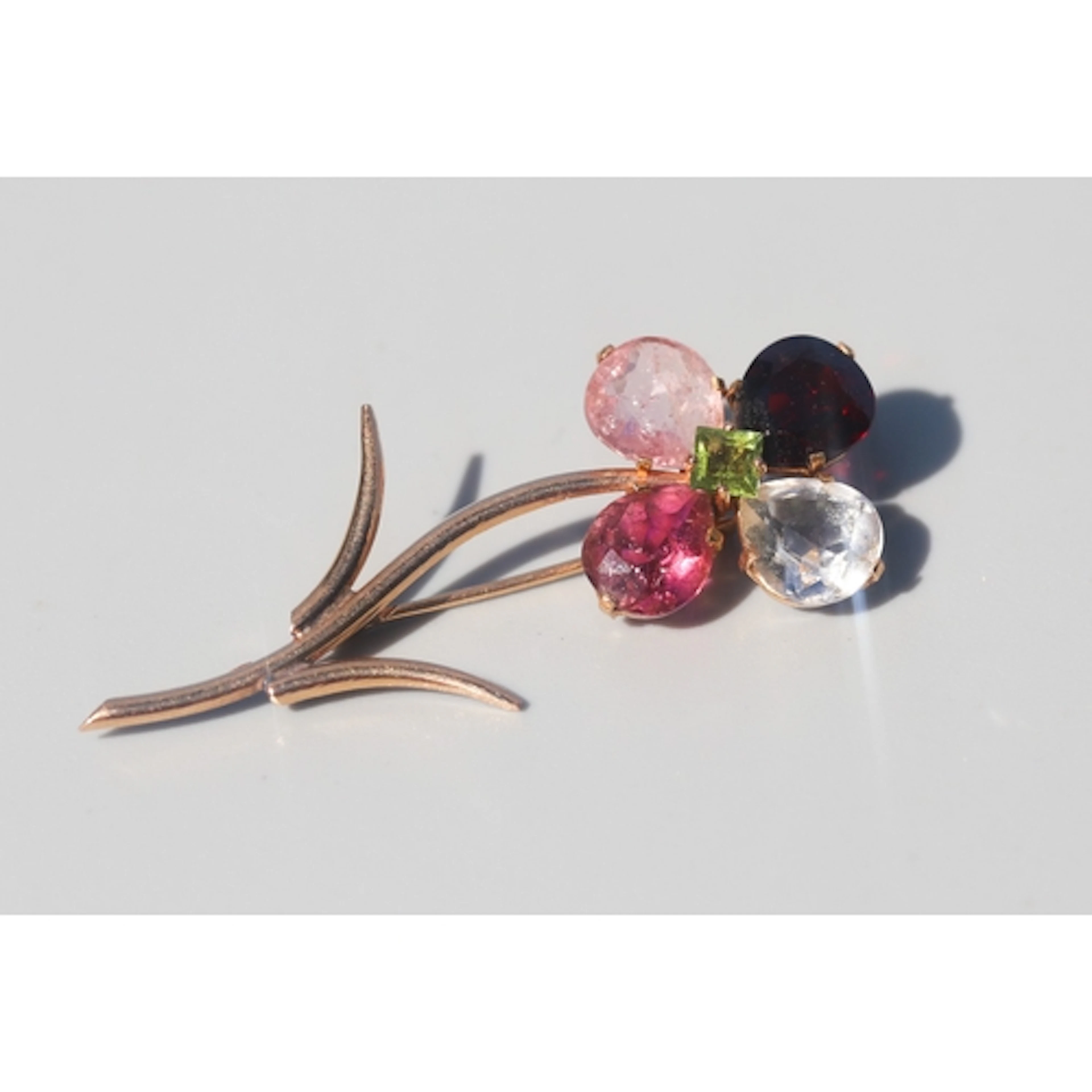 Attractively Detailed Garnet, Quartz, Tourmaline and Peridot...