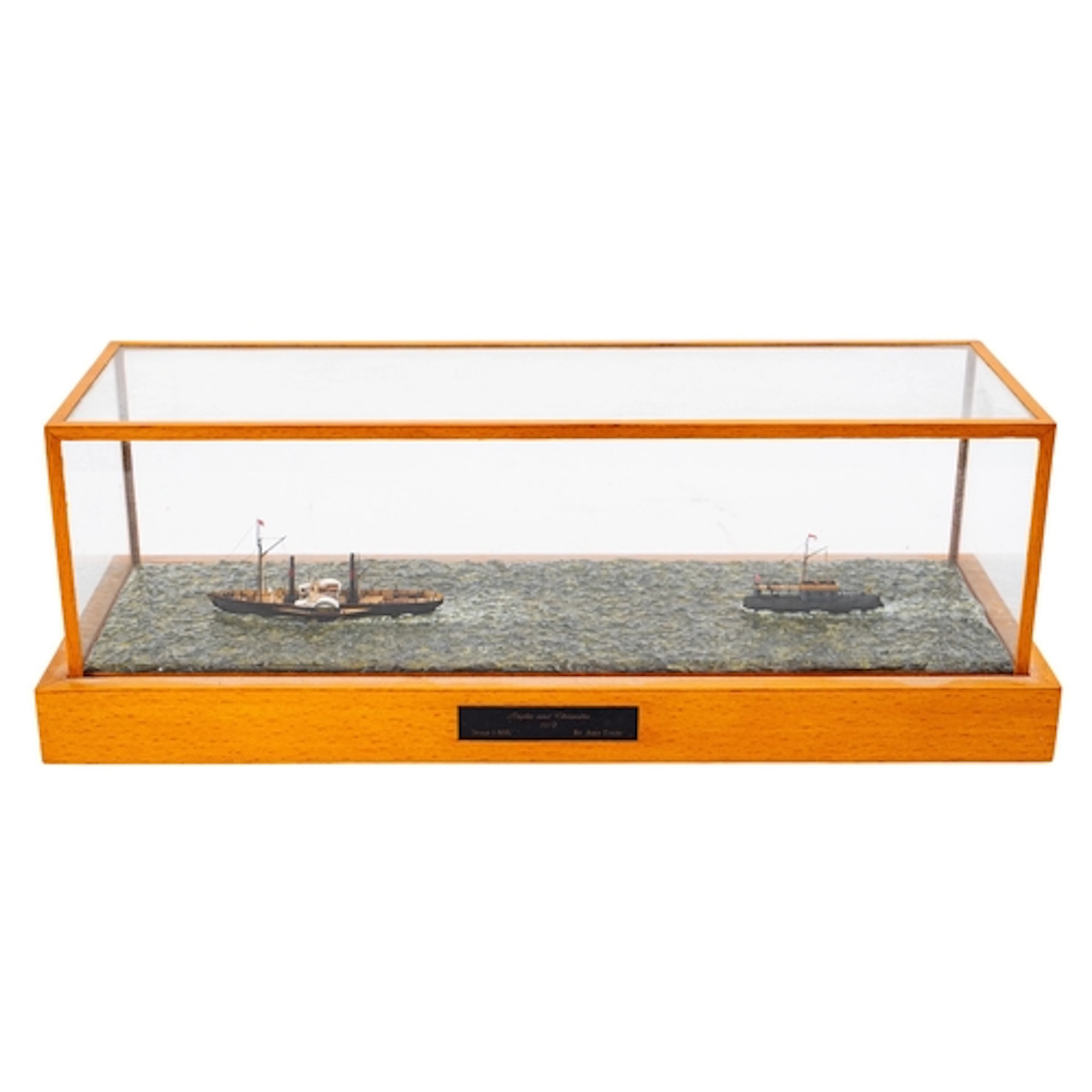 A cased 1/600th scale model waterline model of 'Angila & Cle...