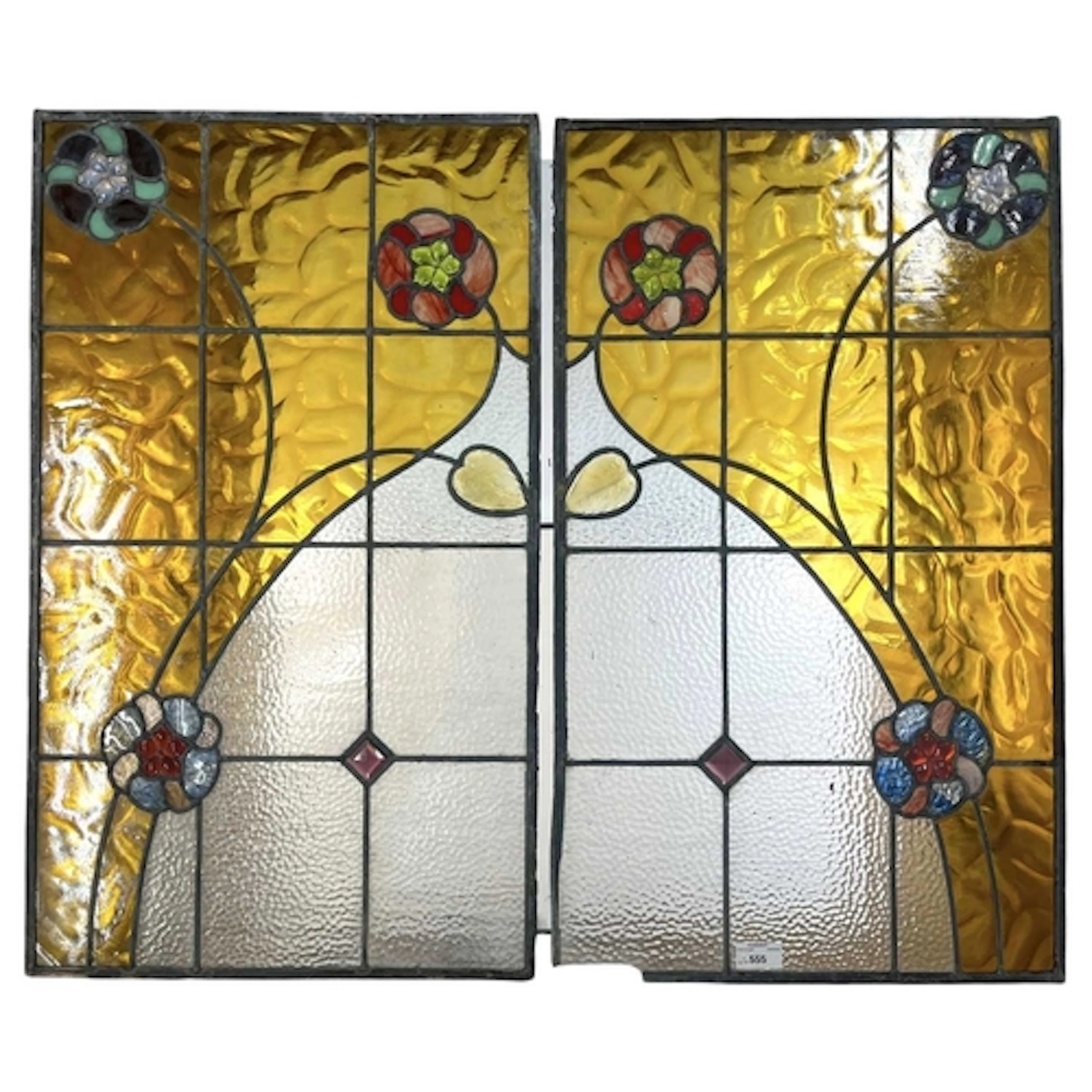 A pair of Art Nouveau early 20th century circa 1905-10 lead ...