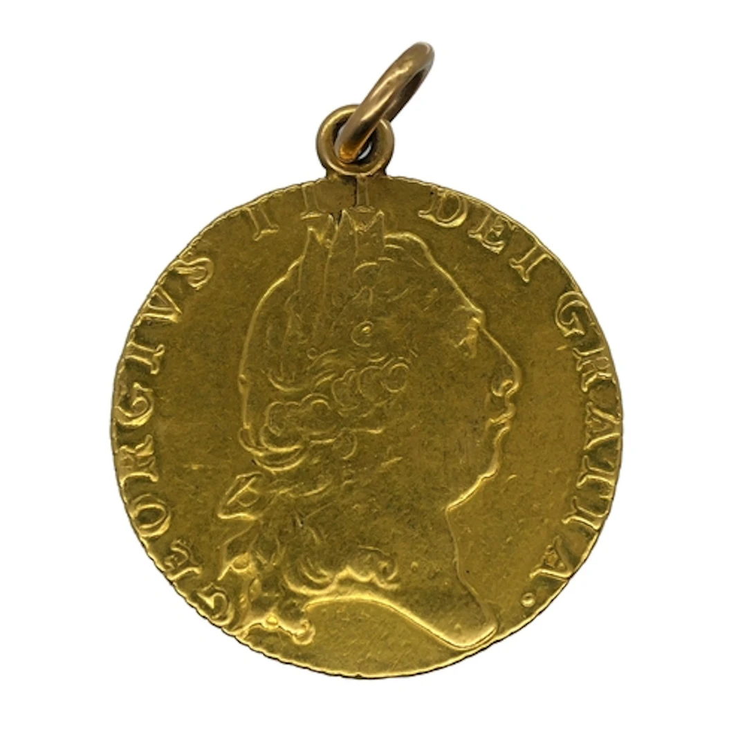 1798 George III Gold Spade Guinea, with a soldered loop.