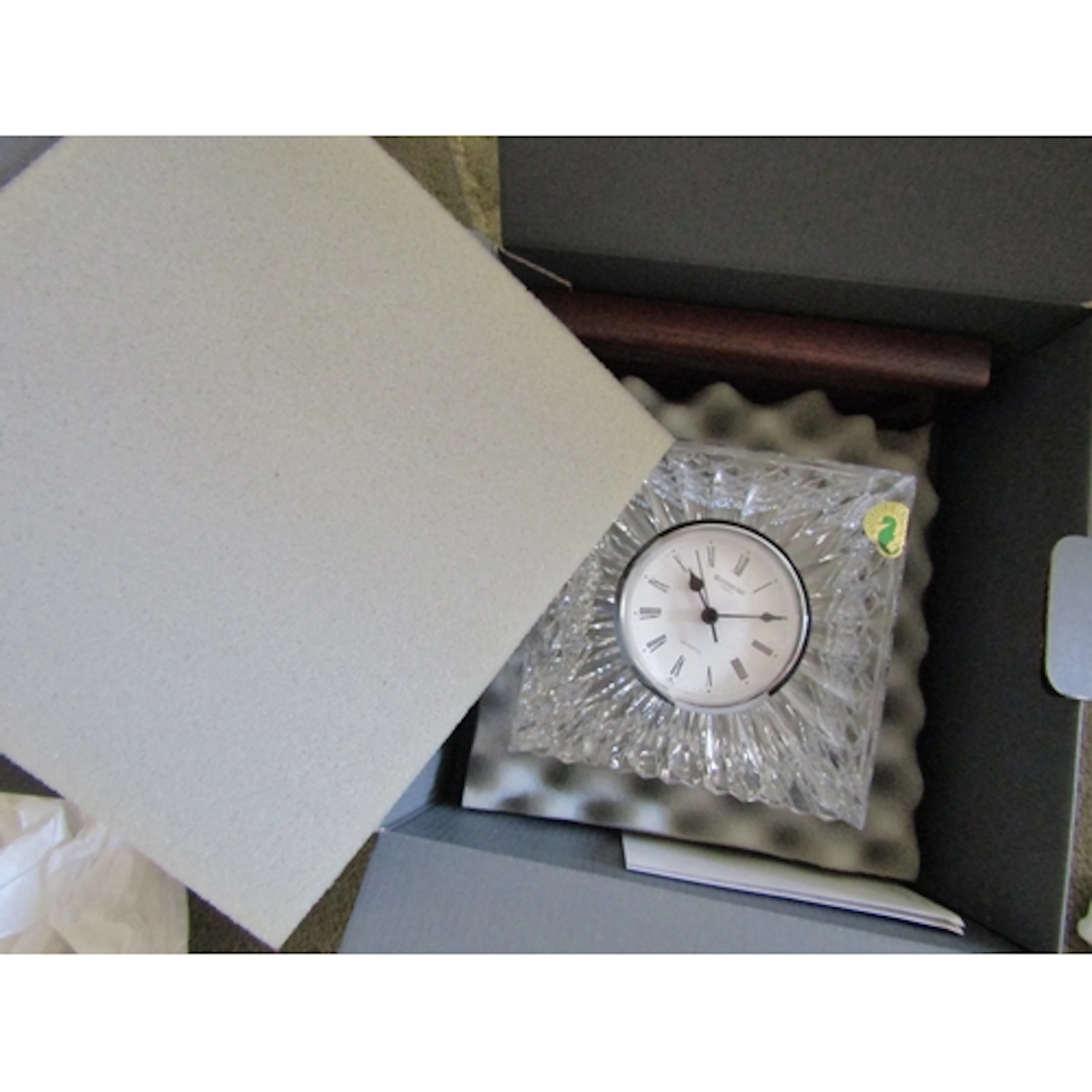 Waterford Crystal Desk Clock Original Box and Packaging