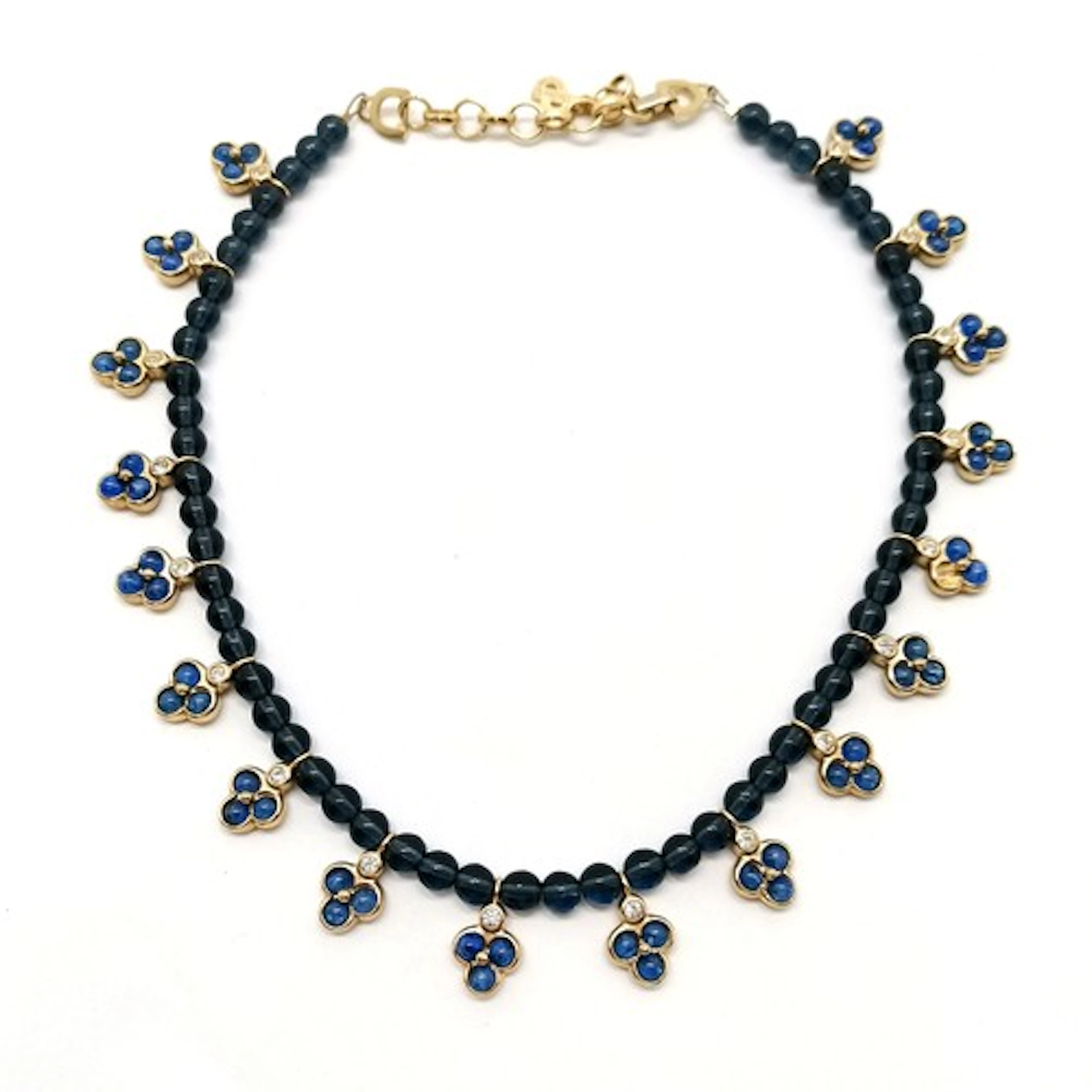 Christian Dior gold tone bead necklace with multiple drop de...