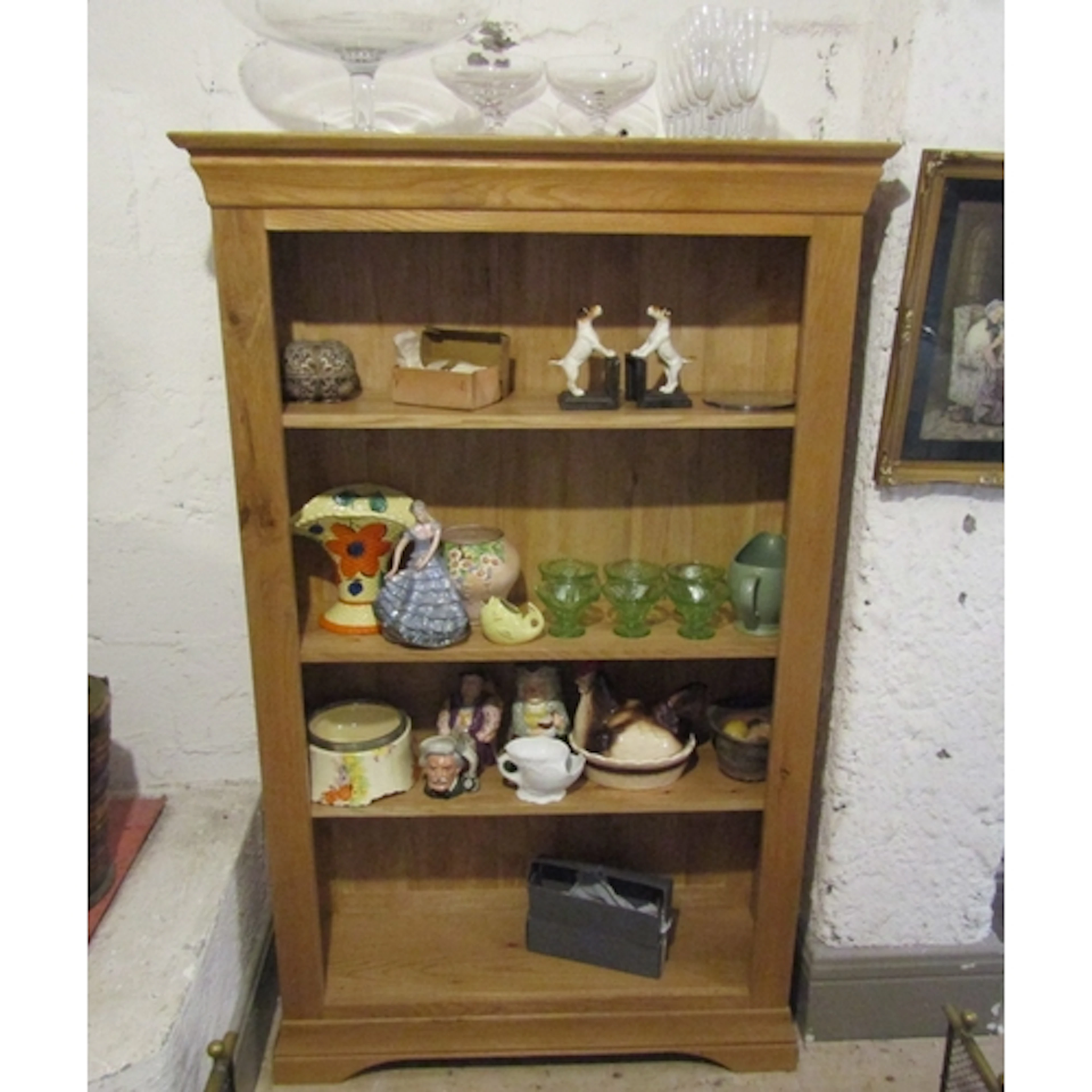 Carved Pine Four Shelf Unit Approximately 36 Inches Wide x 5...