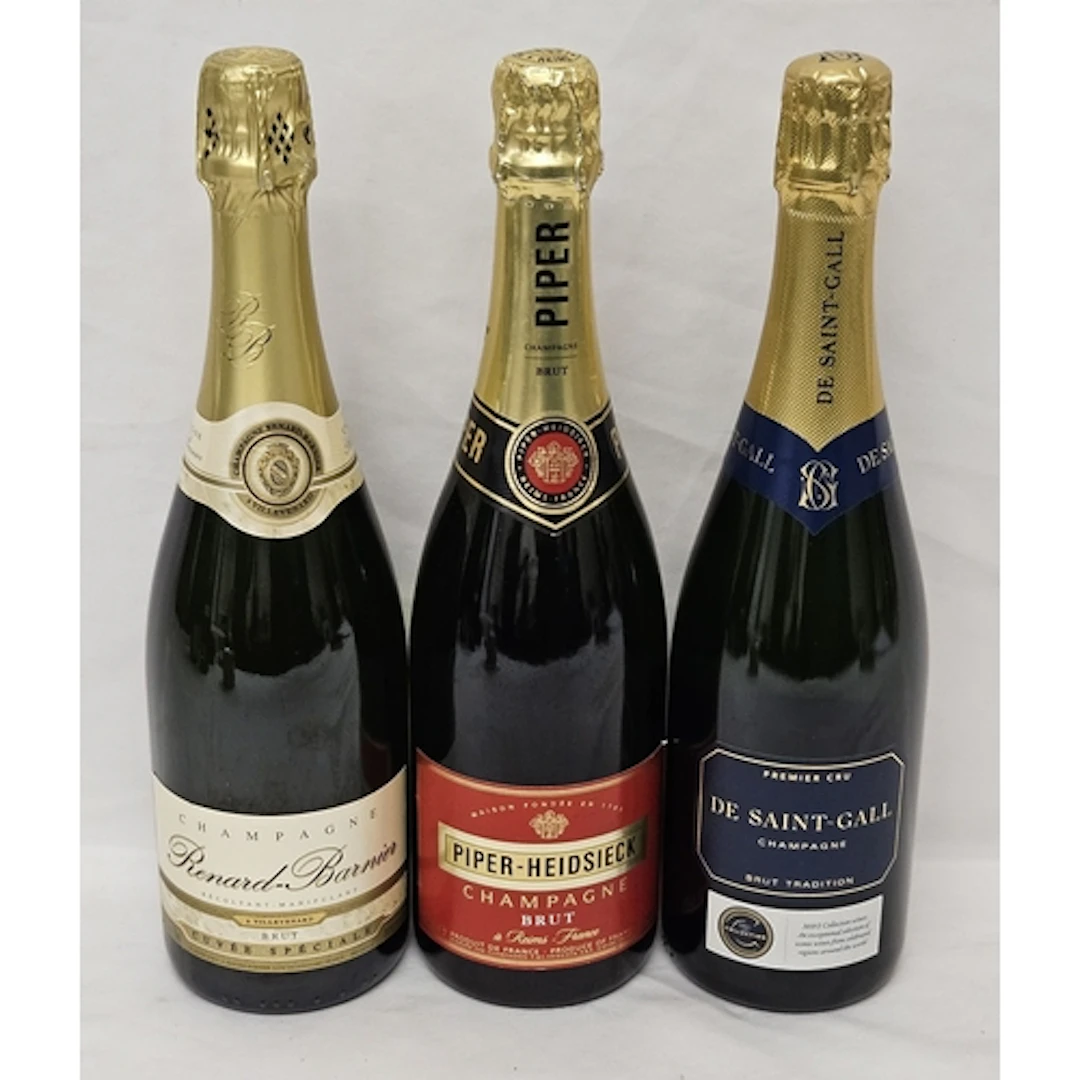 French Champagne x 3 bottles including Premier Cru De Saint-...