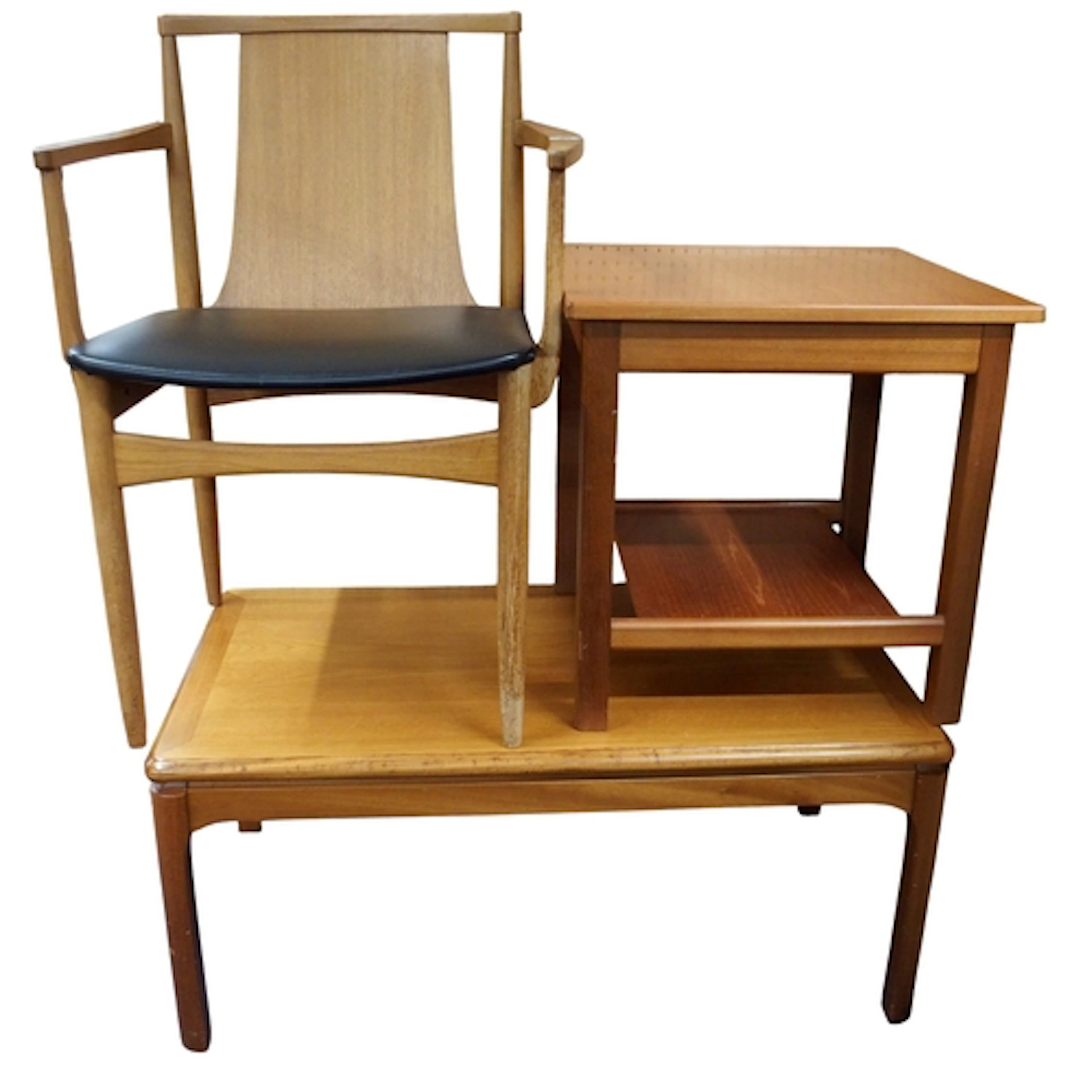 A lot comprising a Scandinavian style teak framed dining car...