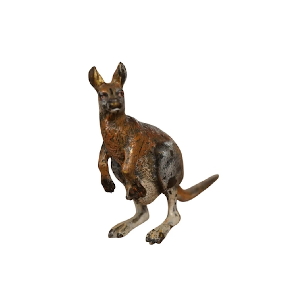 A Bergmann Austrian cold painted bronze figure of kangaroo a...