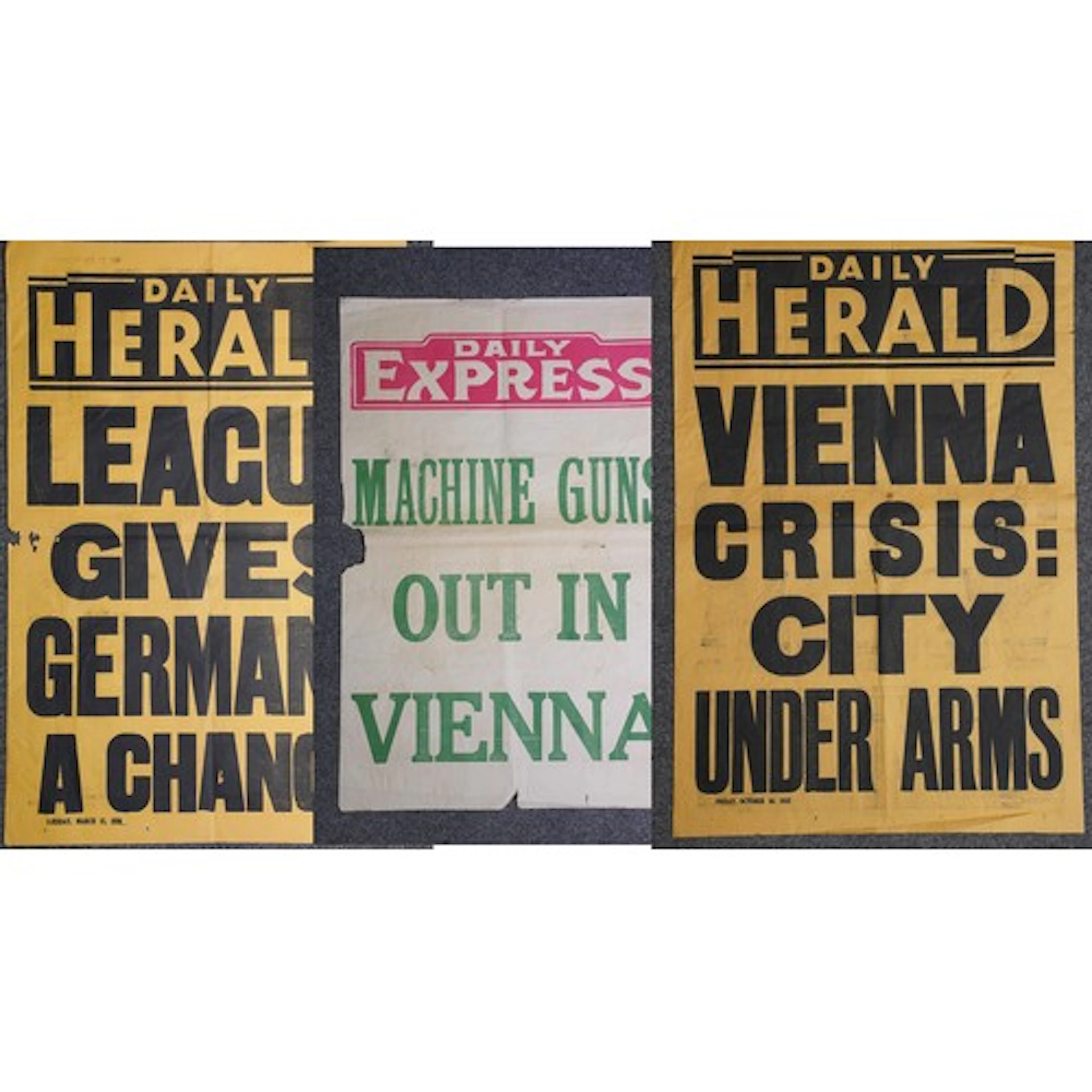 Wartime / military - three newspaper headline posters to in...