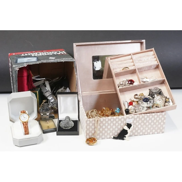 Jewellery box containing mixed costume jewellery comprising ...