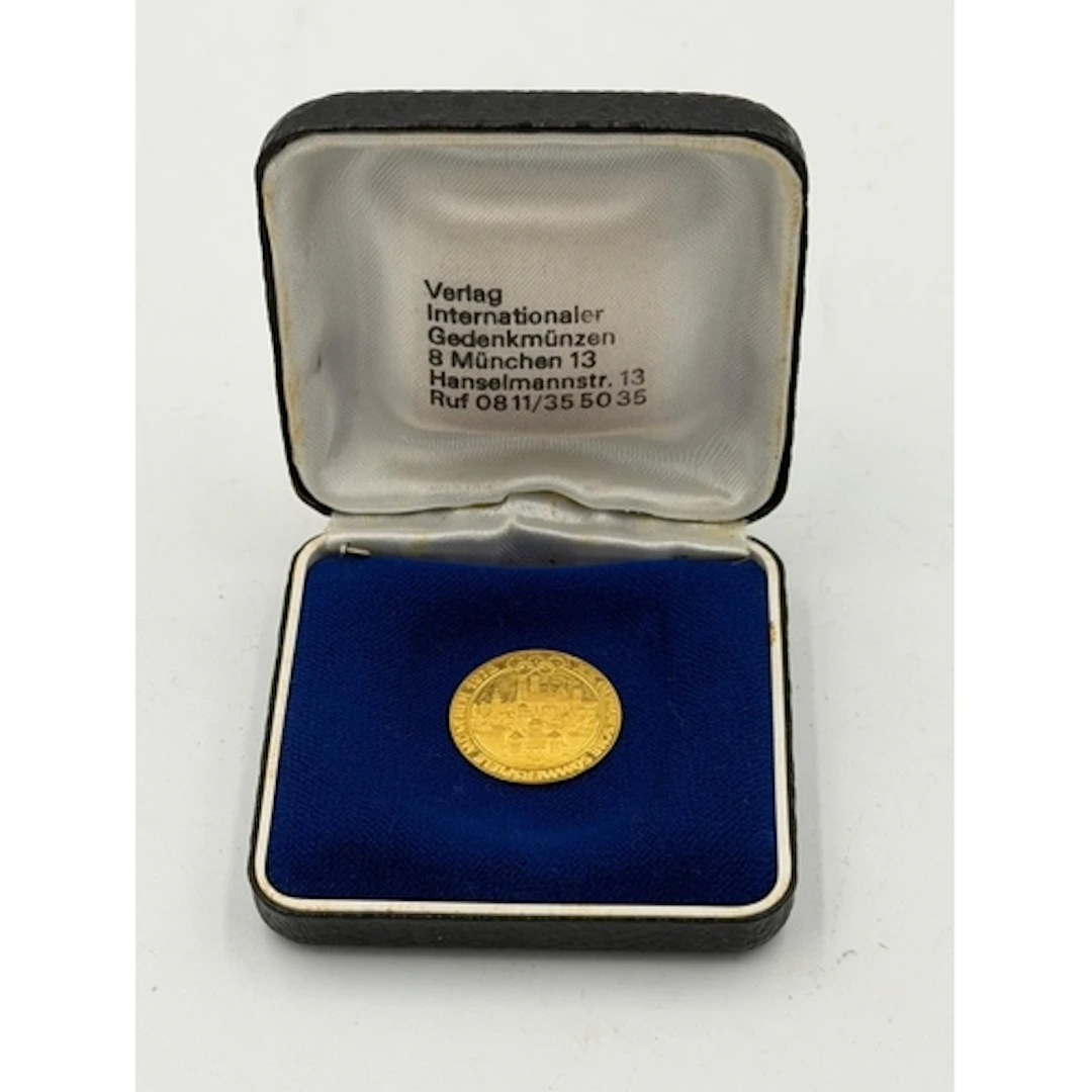 A 24ct gold 1972 Olympic commemorative medal, approximate we...