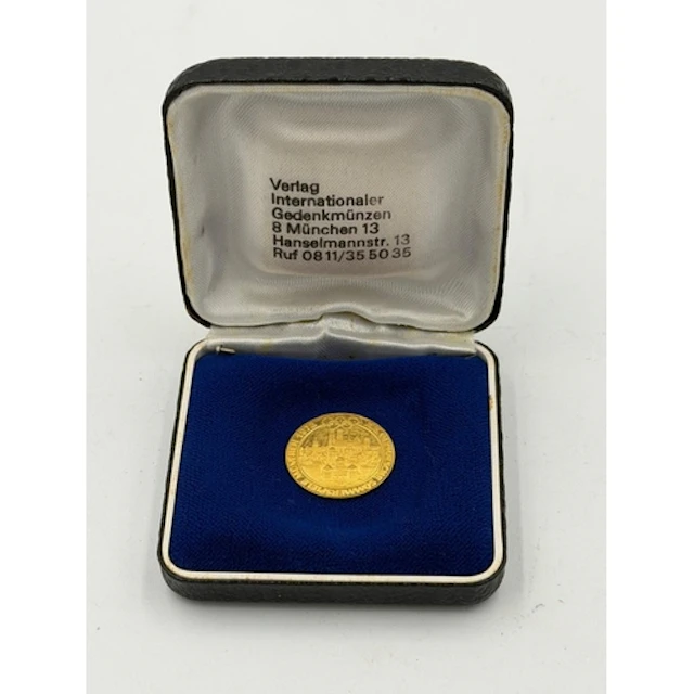 A 24ct gold 1972 Olympic commemorative medal, approximate we...