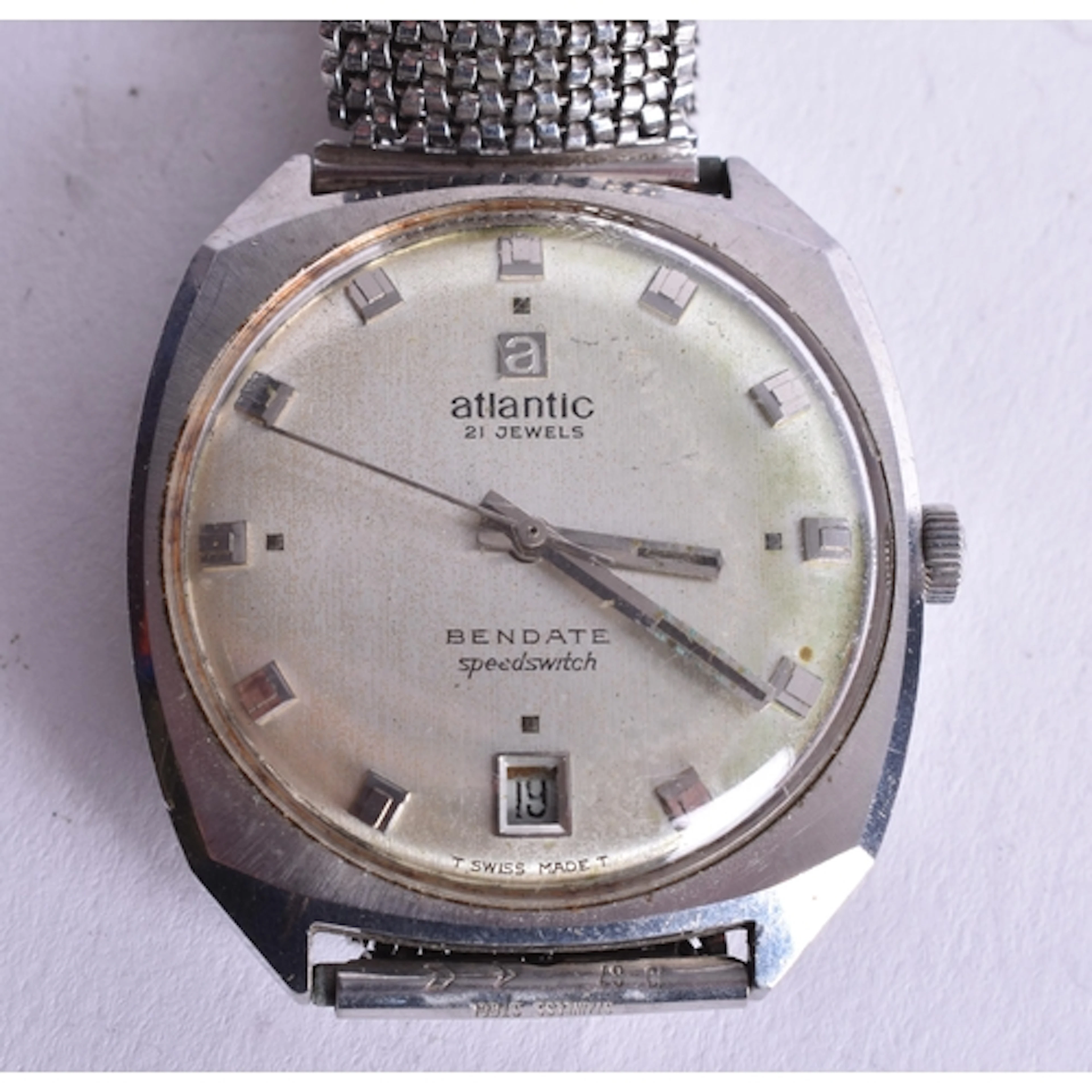 Atlantic Bendate Speedswitch Watch Hand-Wind Working. 3.75 c...