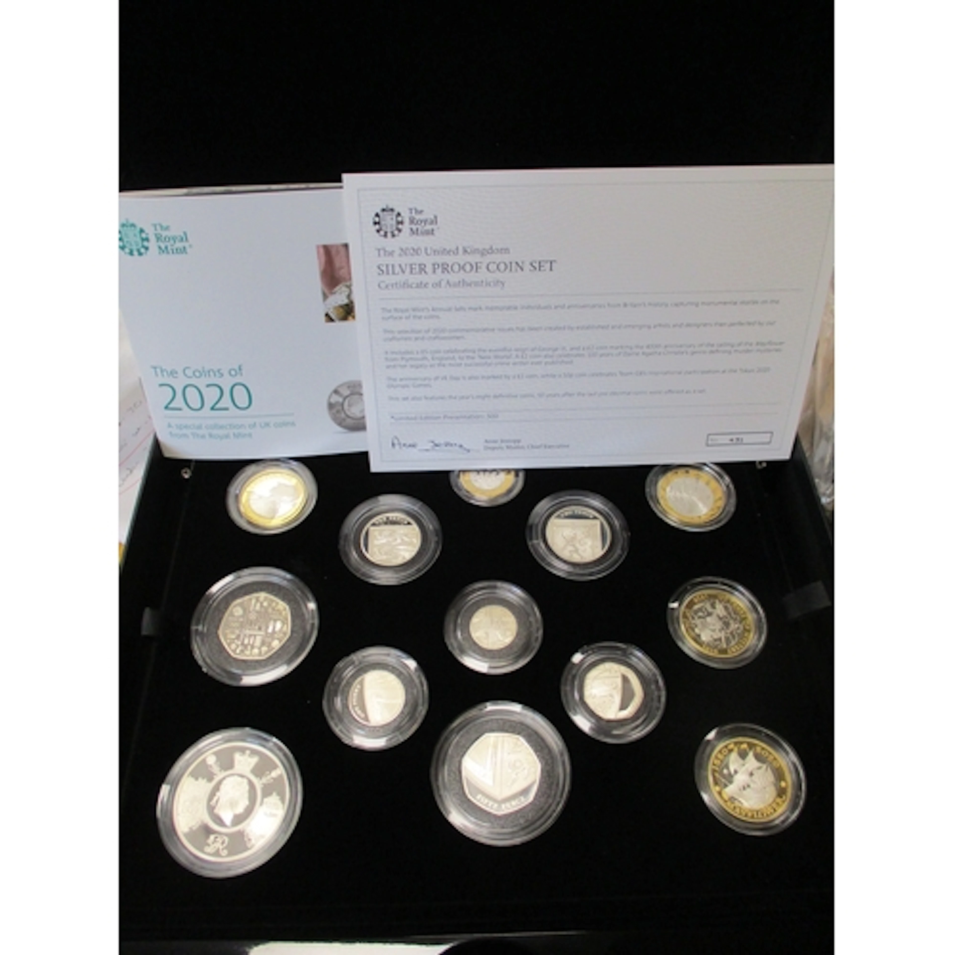 2020 silver proof cased set of 13 FDC. (½B)