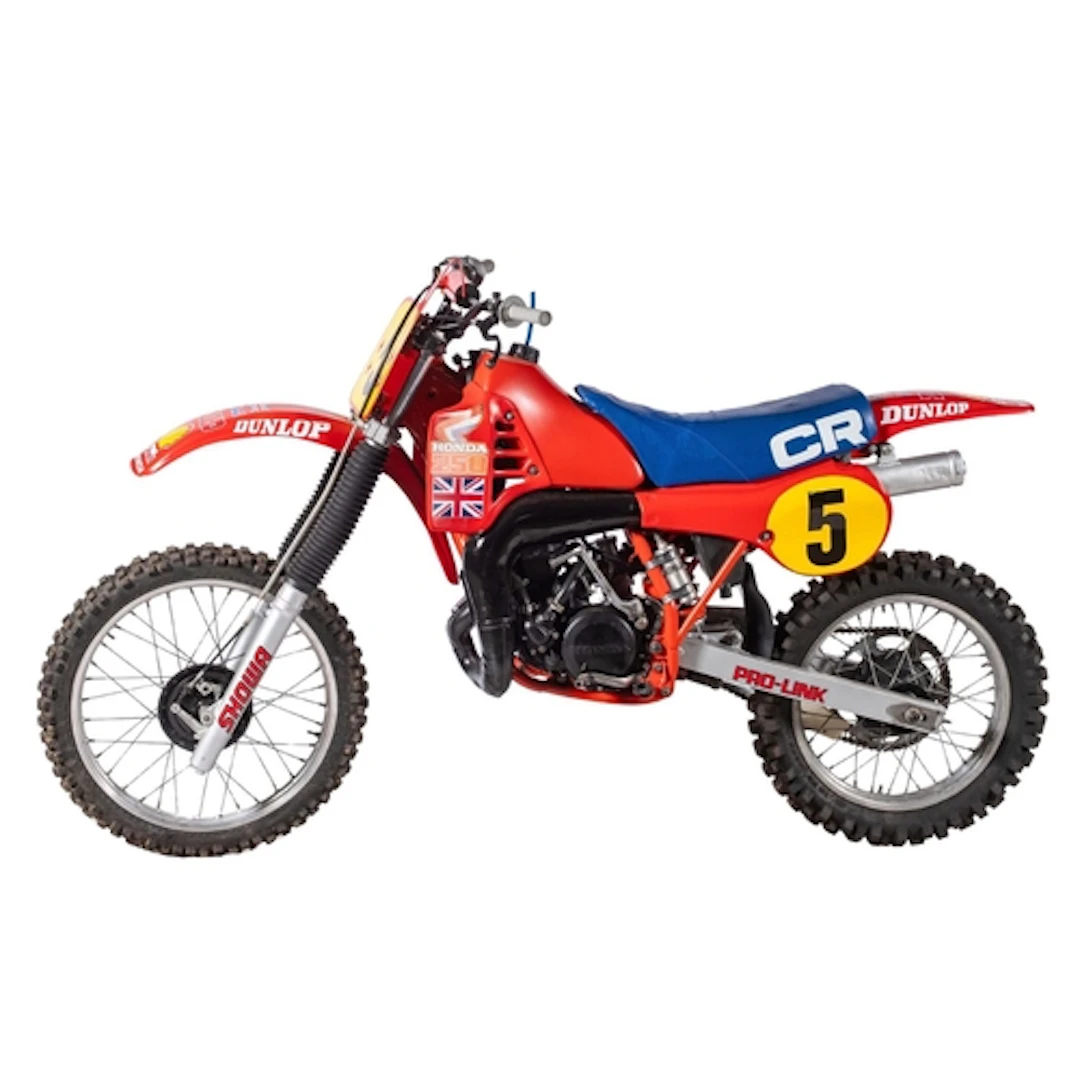 Honda CR250, 1982. red and blue, fully restored