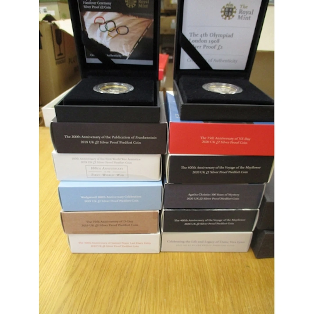 Collection of boxed £2 silver piedfort proofs with 2018 (2),...