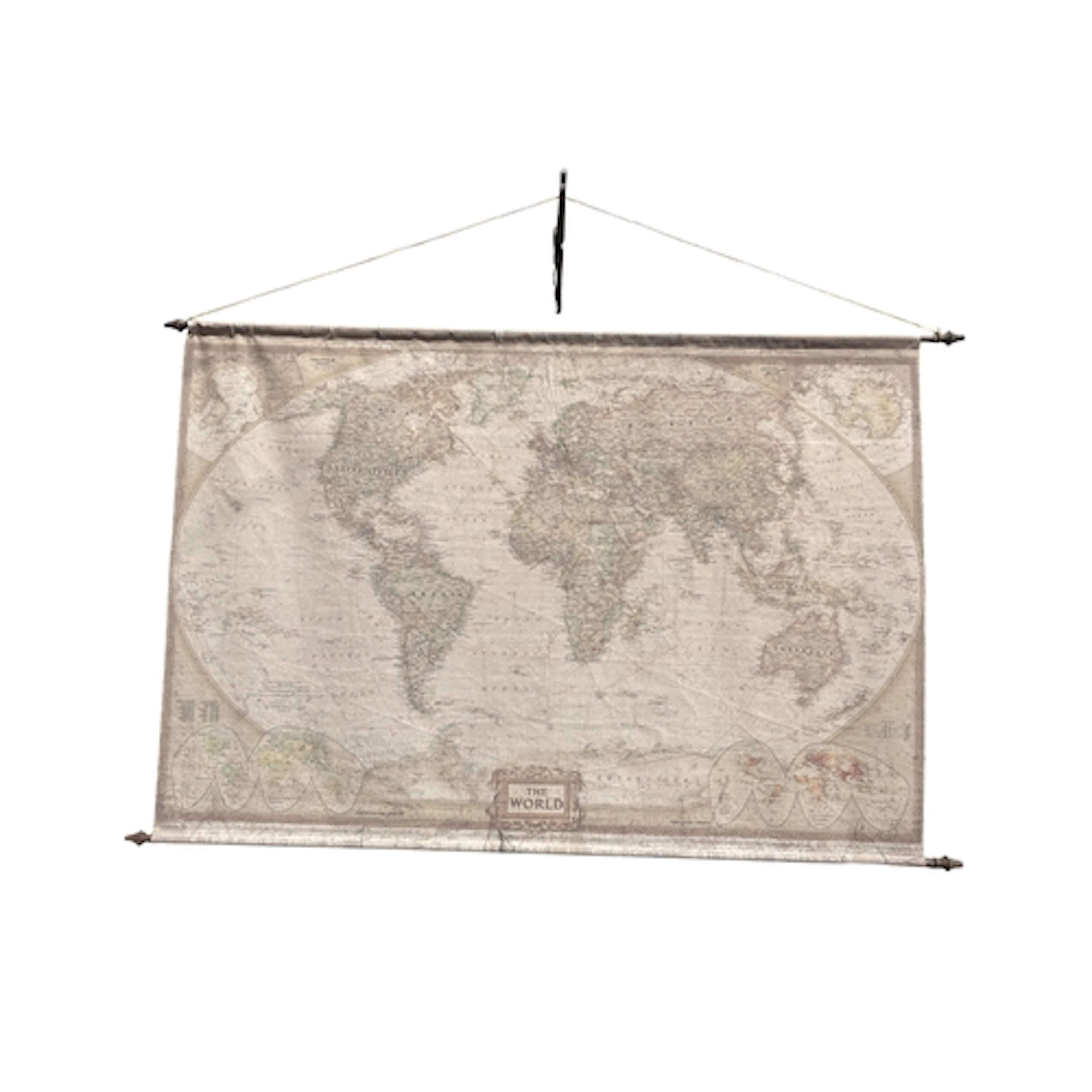A large map of the world, antique style wall hanging print o...