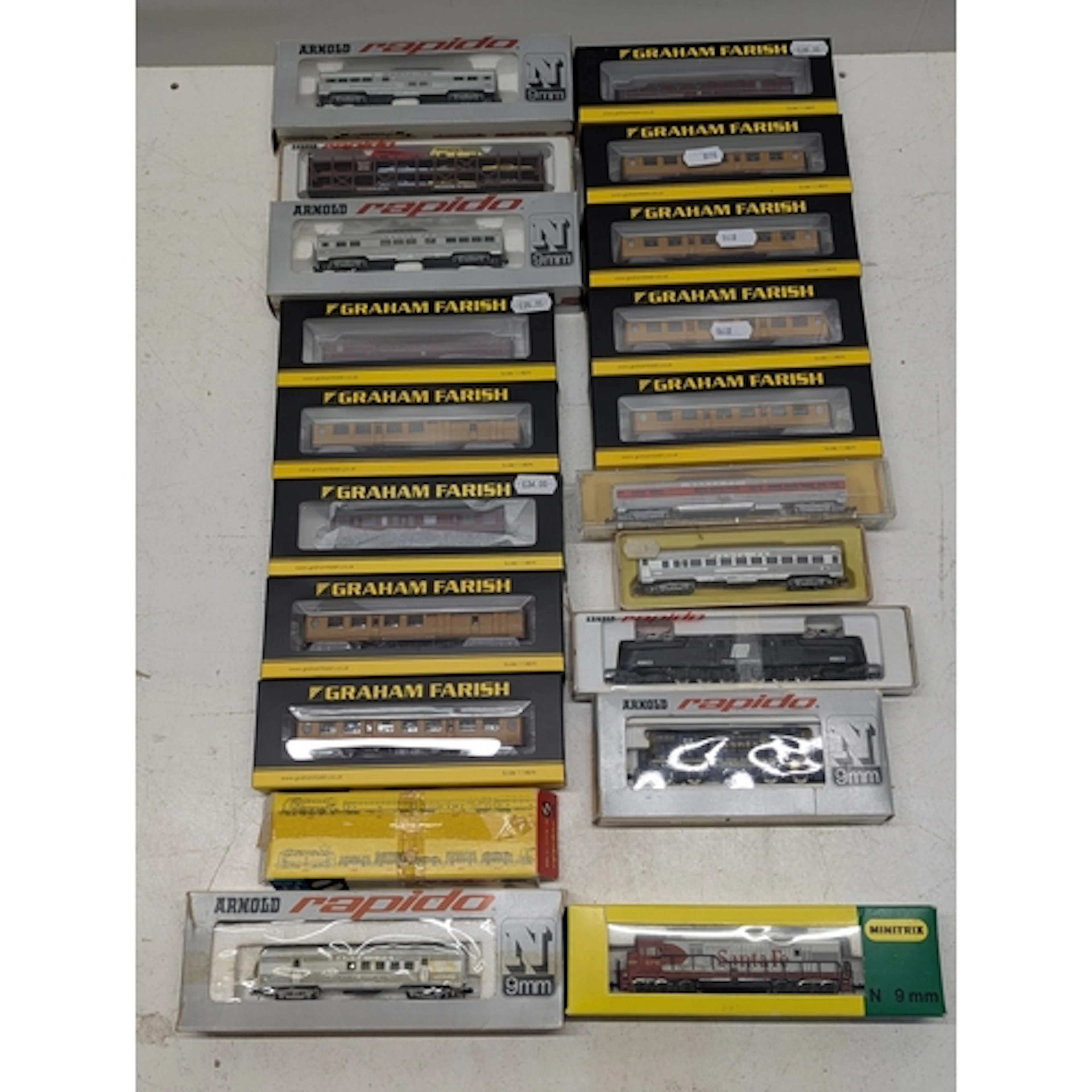 A large collection of N scale 1 gauge rolling stock to inclu...