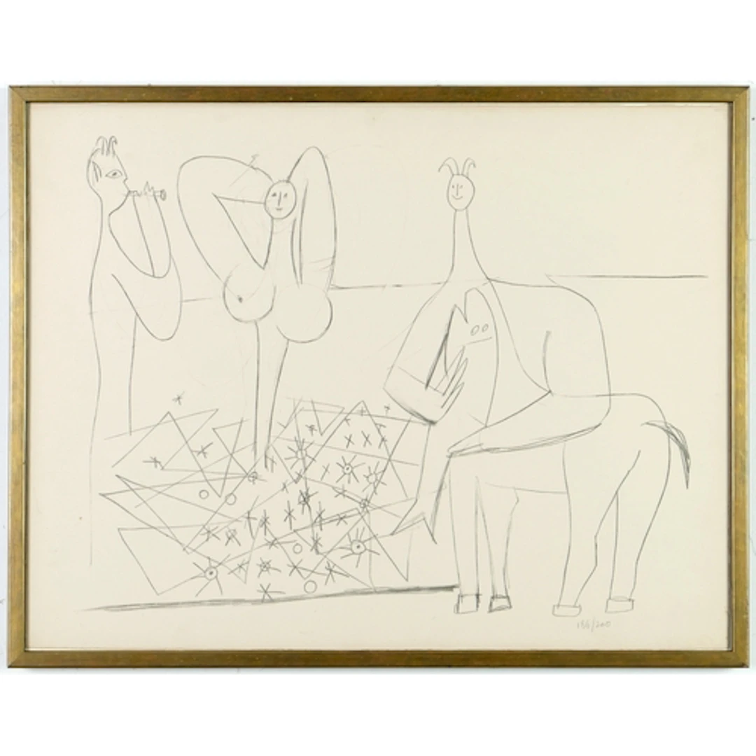 PABLO PICASSO (SPANISH, 1881-1973): 1958 LITHOGRAPH Mes Dess...