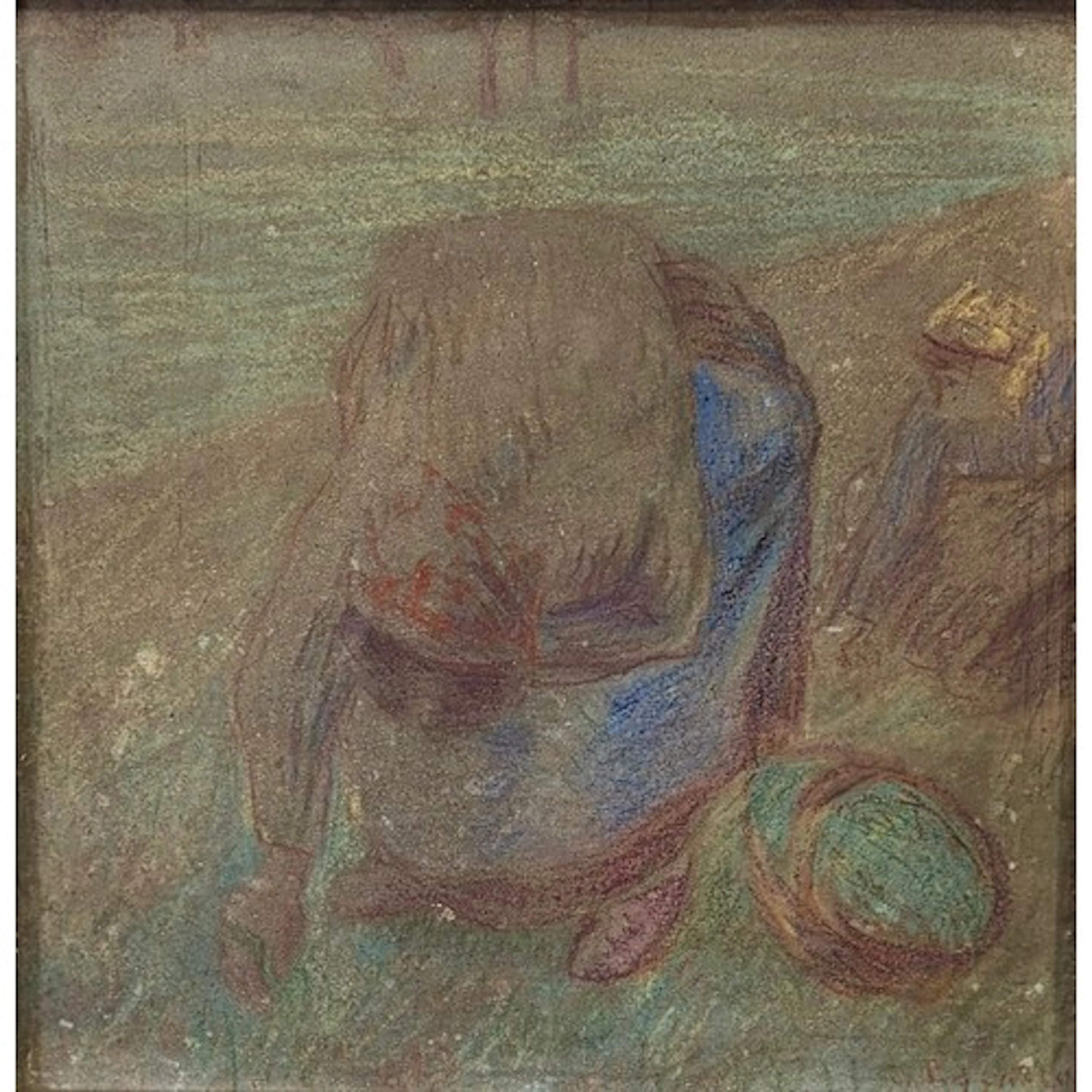 Camille Pissarro (1830-1903) 'La Glaneuse'. Coloured chalks ...