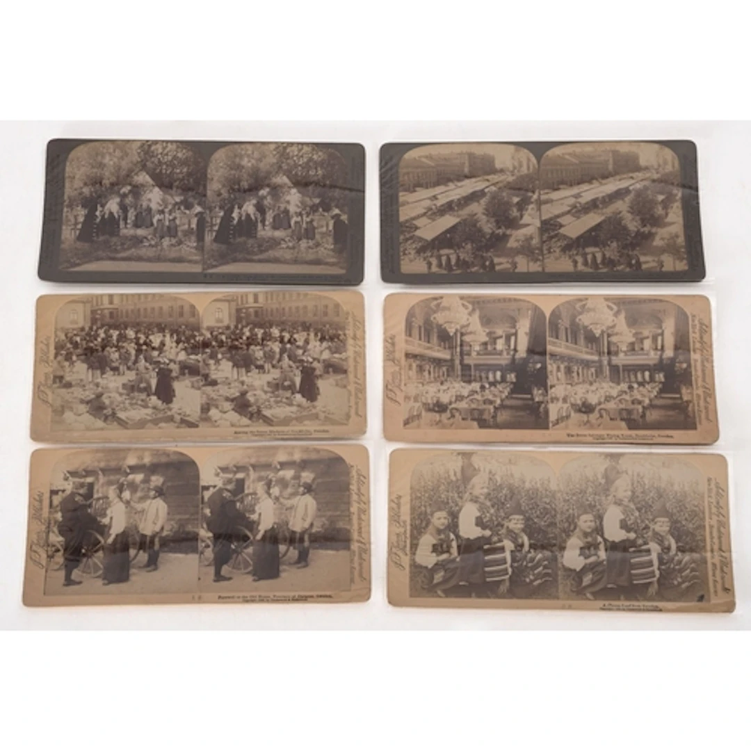 A collection of over forty early 20th Century stereoviews of...