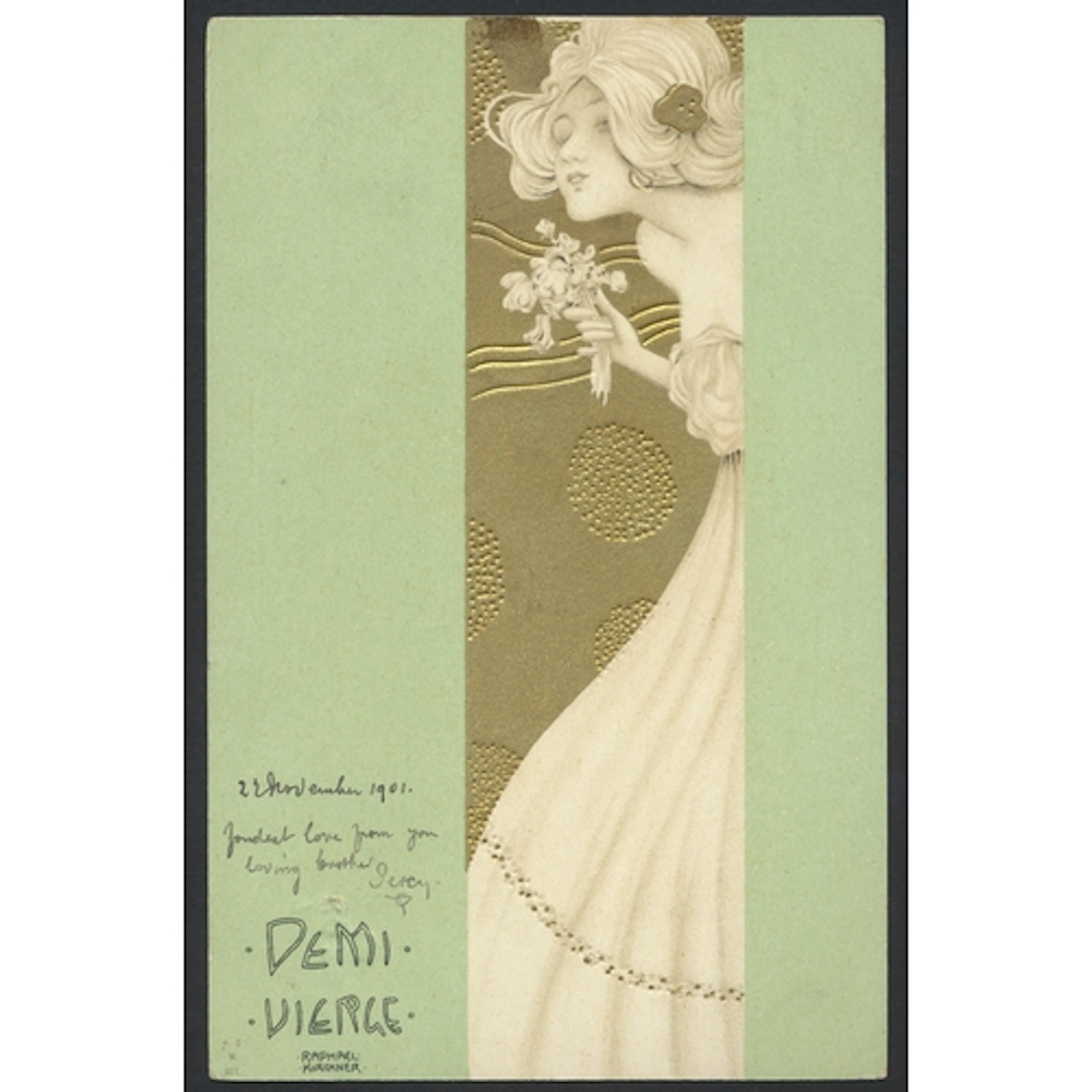 Raphael Kirchner. Art Nouveau colour lithographic ‘Demi Vie...
