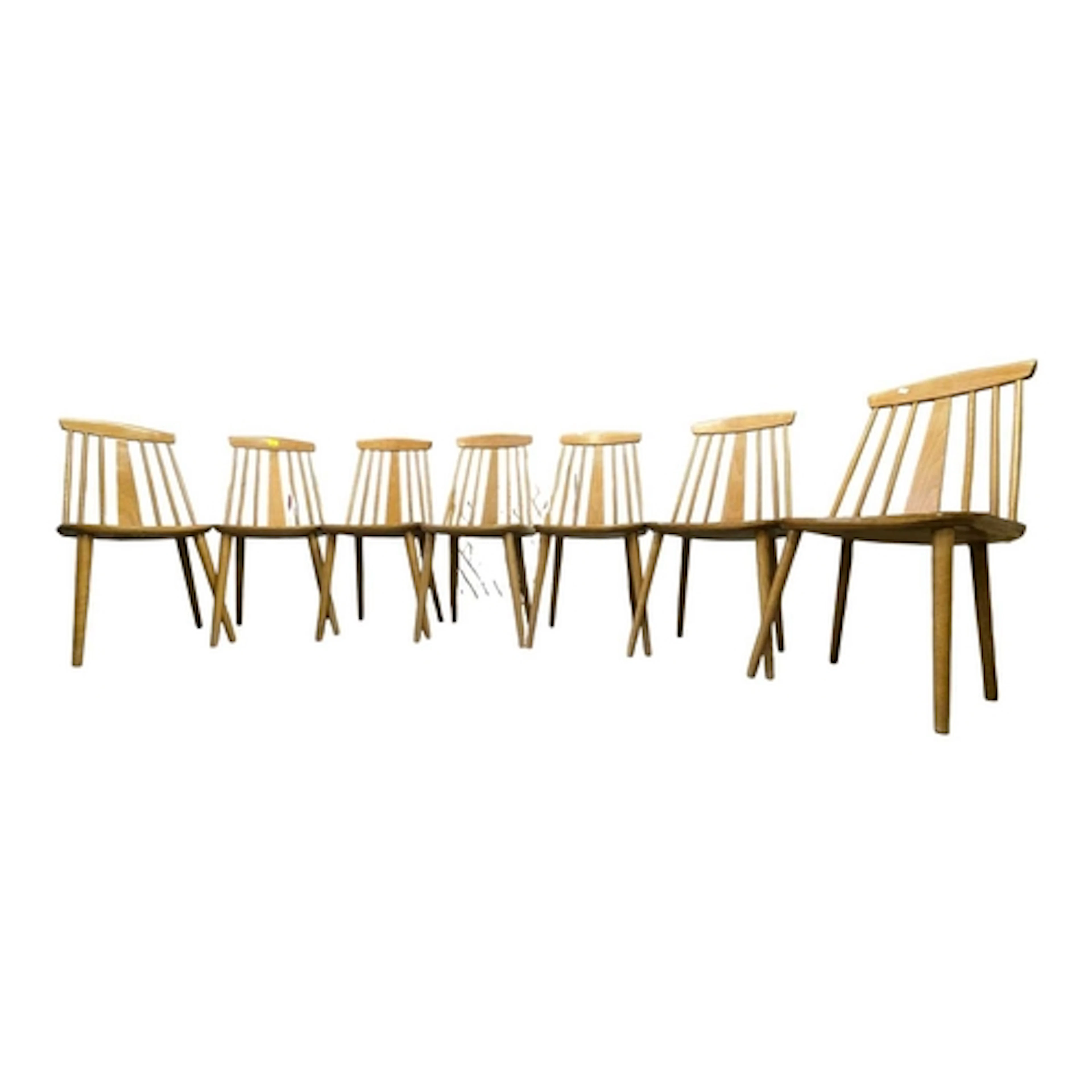 Ercol Furniture Manner - A set of seven retro mid 20th centu...