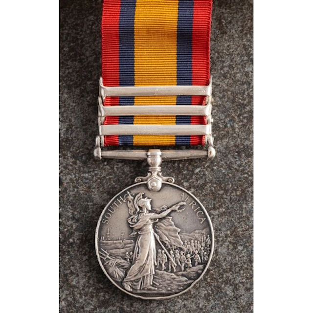 A Queen's South Africa Medal with three clasps to '7811Pte J...