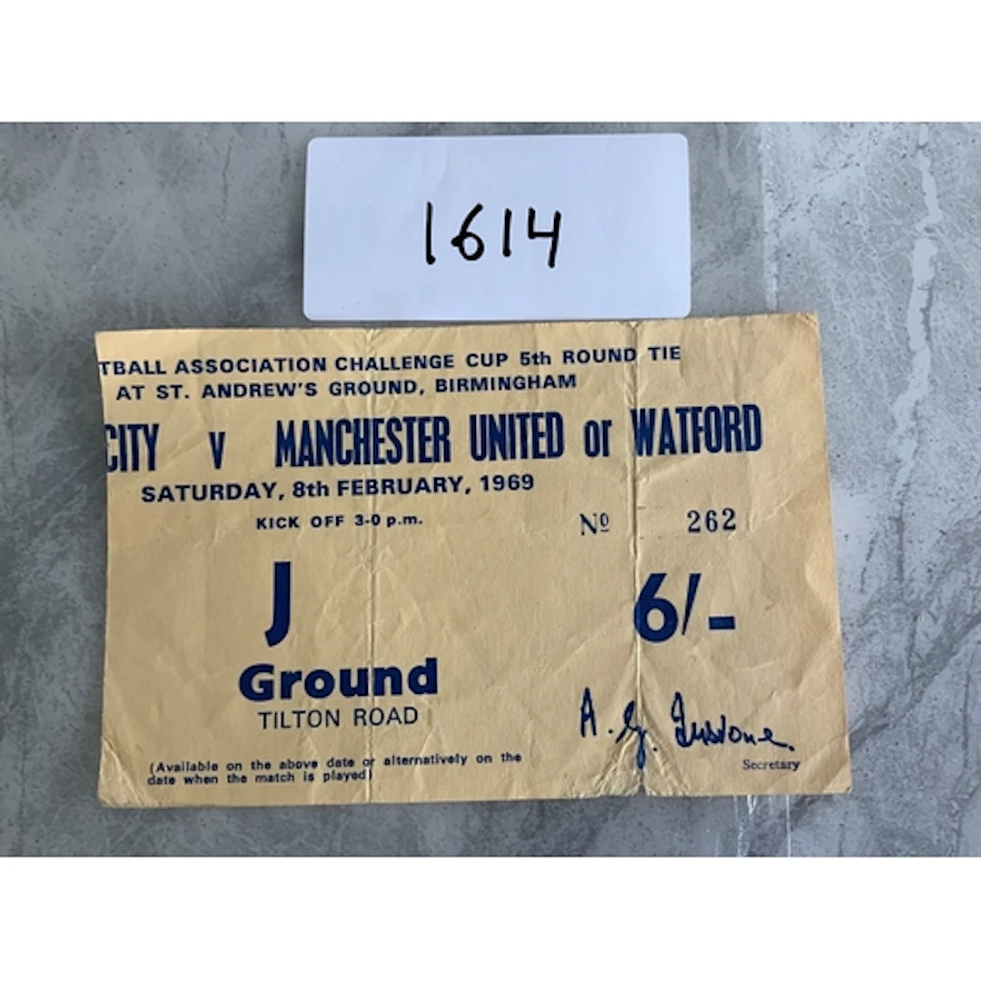 68/69 Birmingham City v Manchester United FA Cup Football Ti...