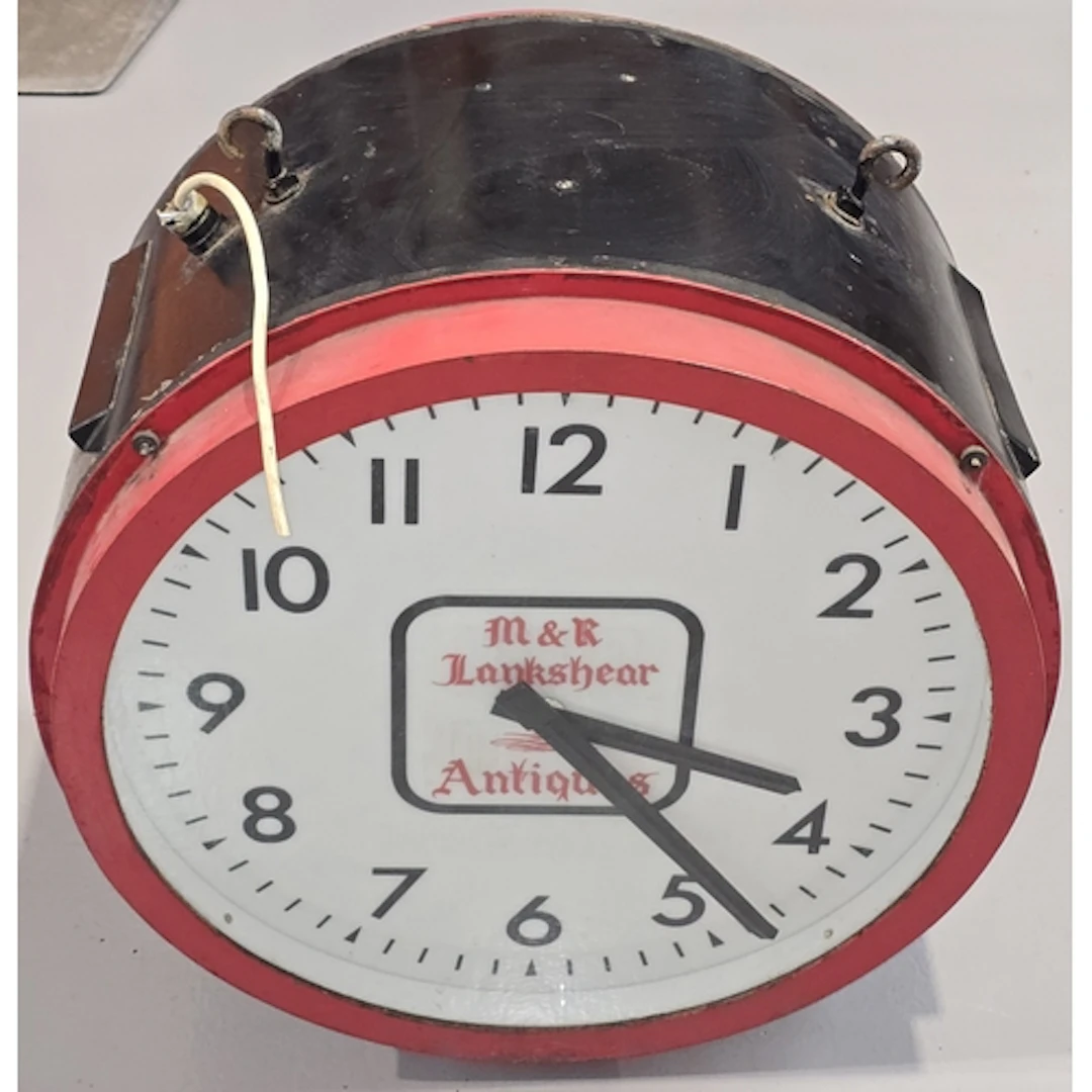 Large vintage double sided industrial drum style clock with ...