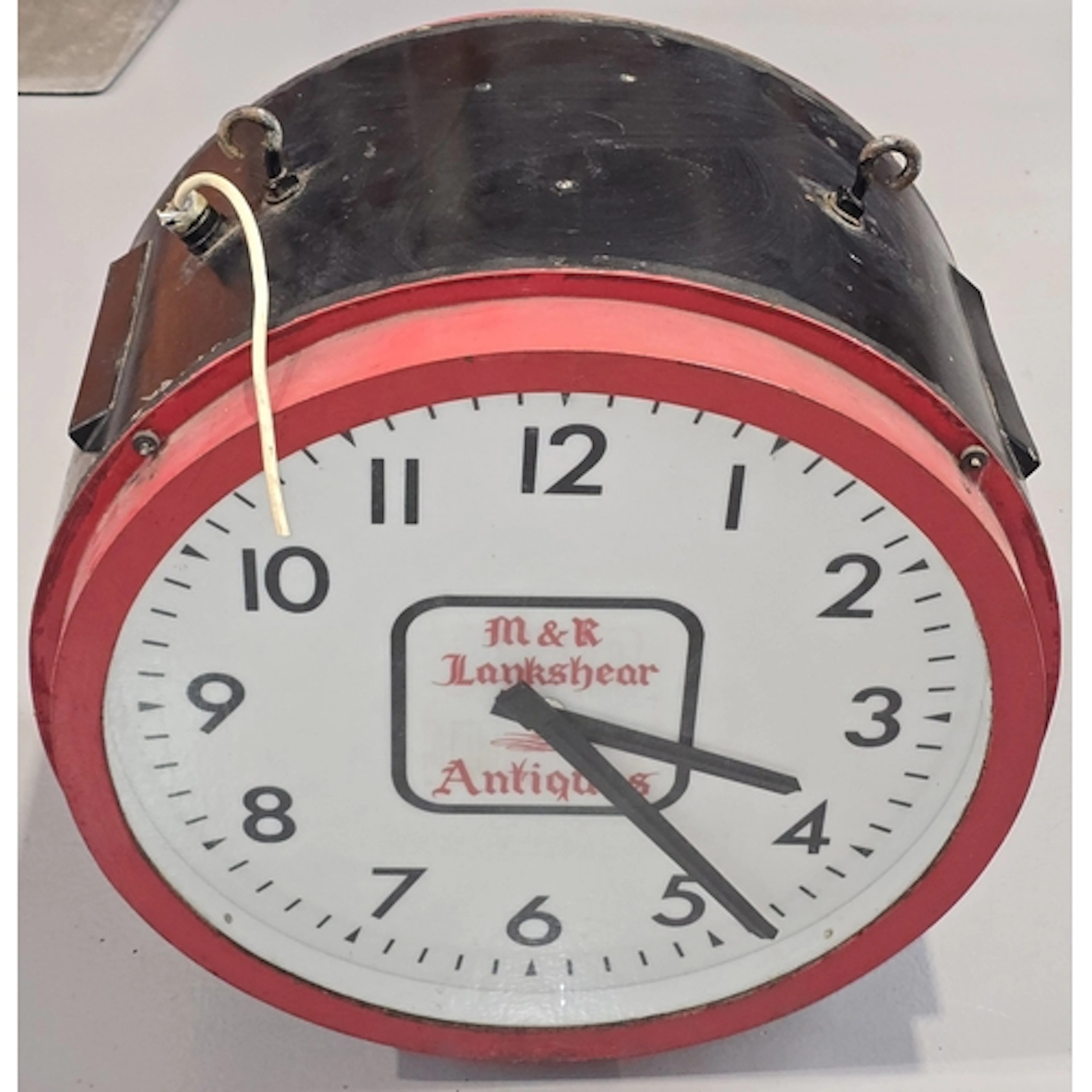 Large vintage double sided industrial drum style clock with ...