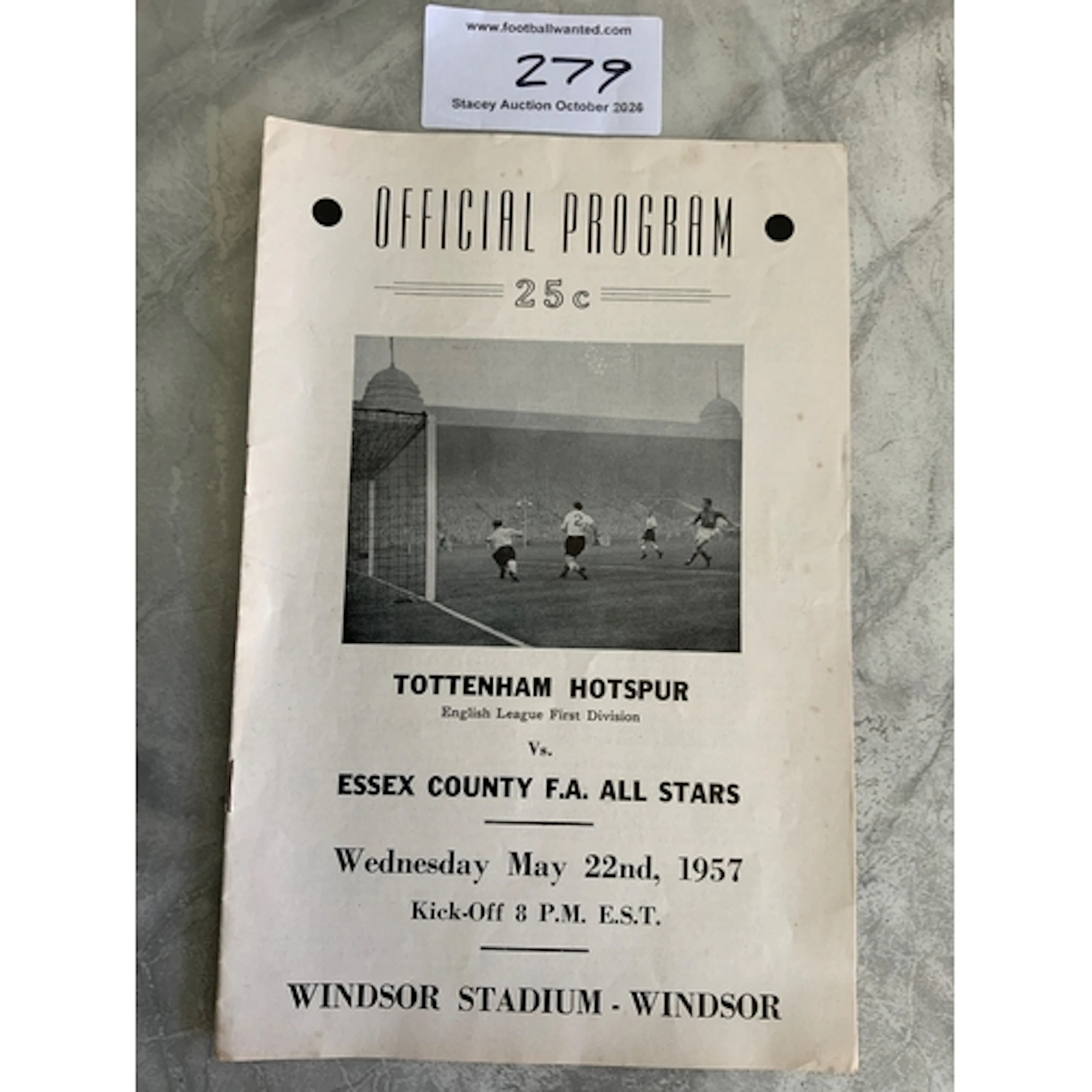 Rare 1957 Tottenham Canada Tour Football Programme: Tottenha...