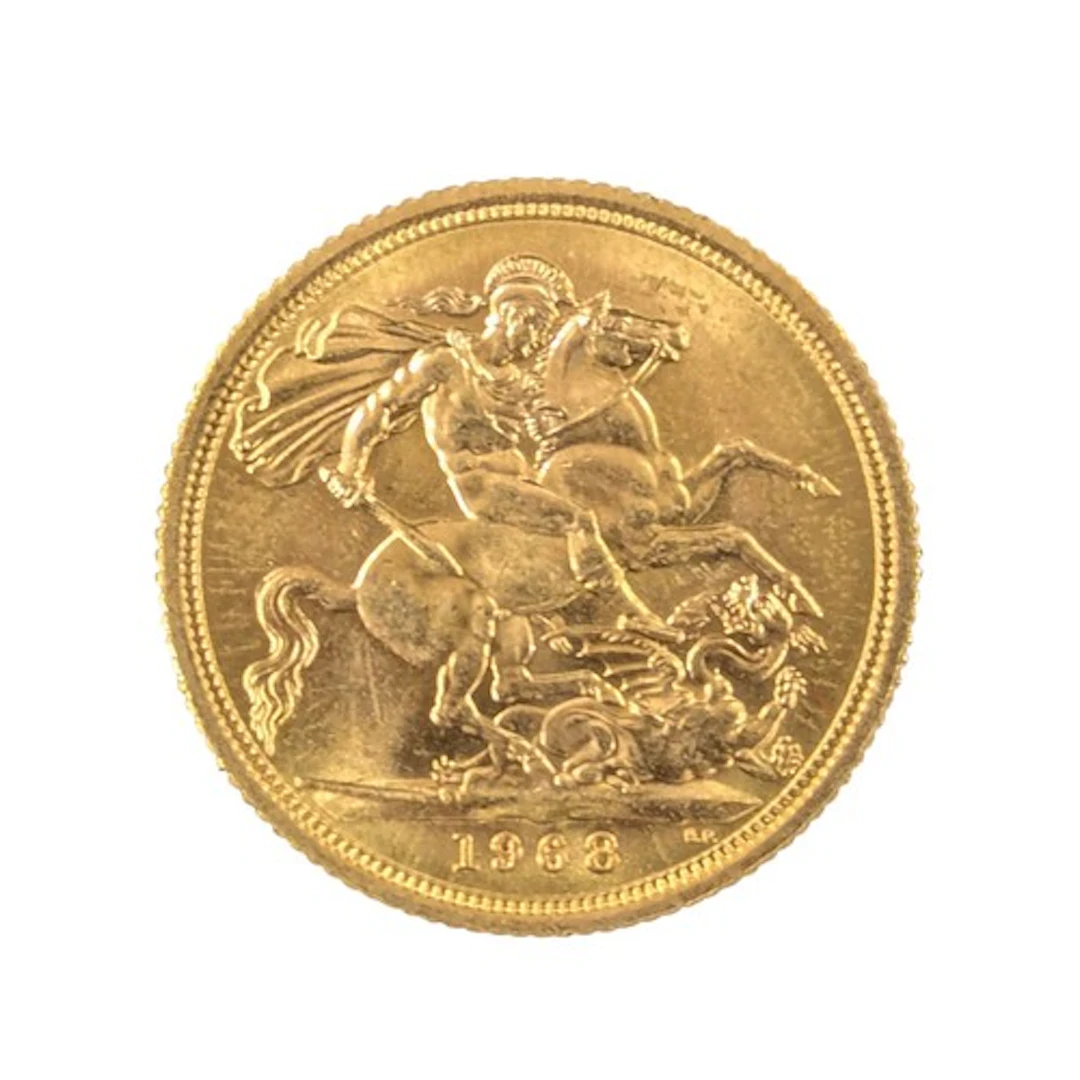 An Elizabeth II sovereign dated 1968, 8g