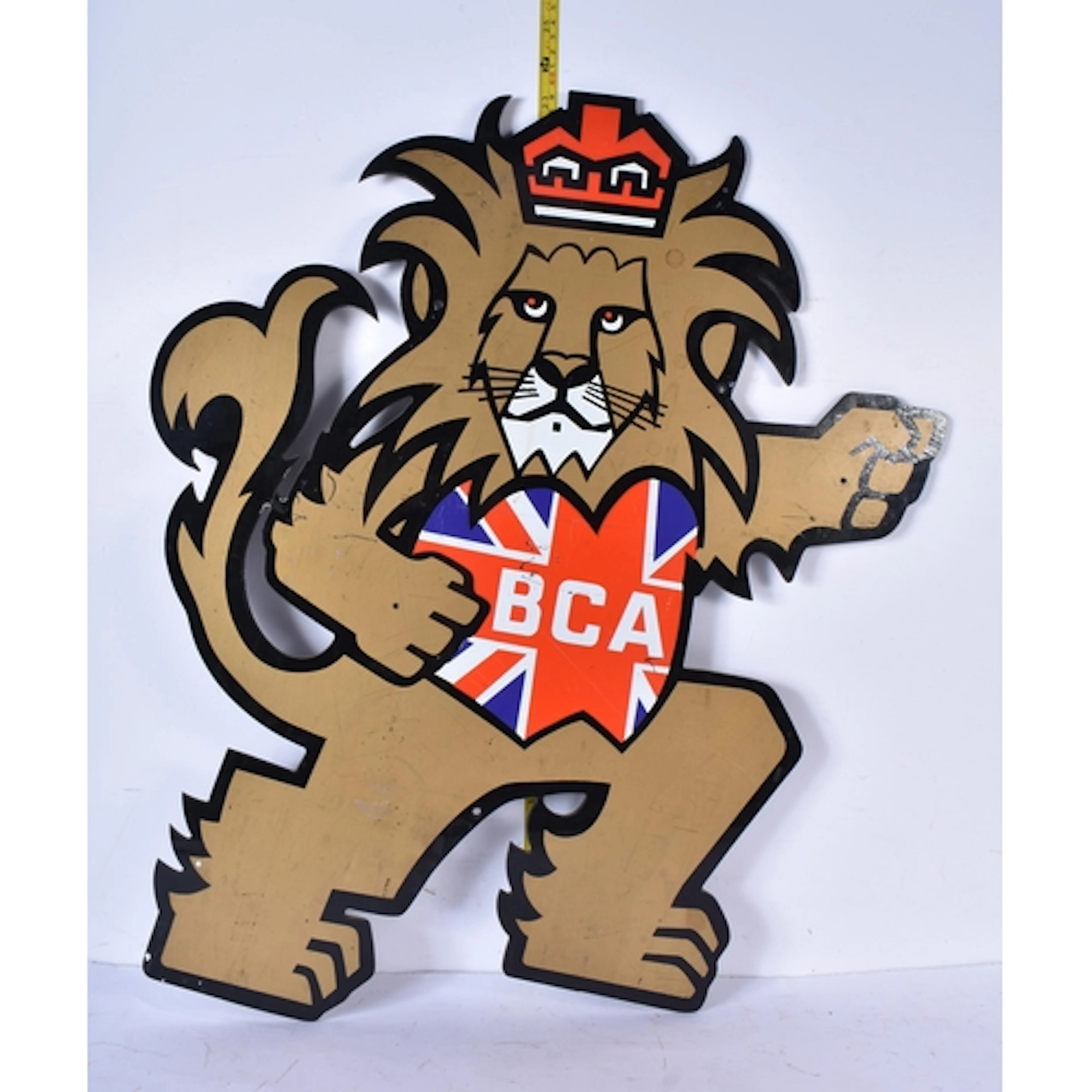 A vintage British Car auctions promotional plastic sign 62 x...