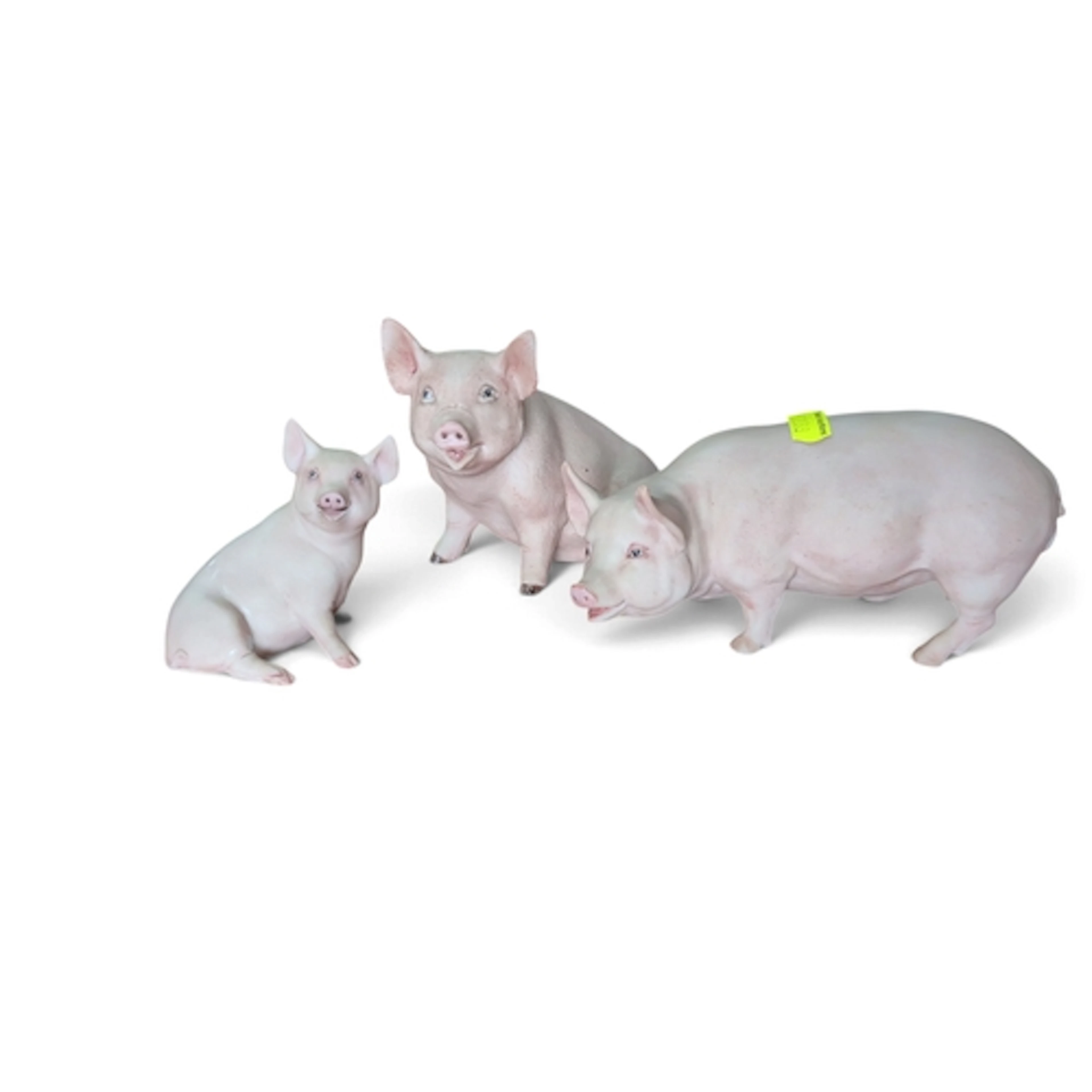 Three Aynsley porcelain pig figures: a seated piglet and two...