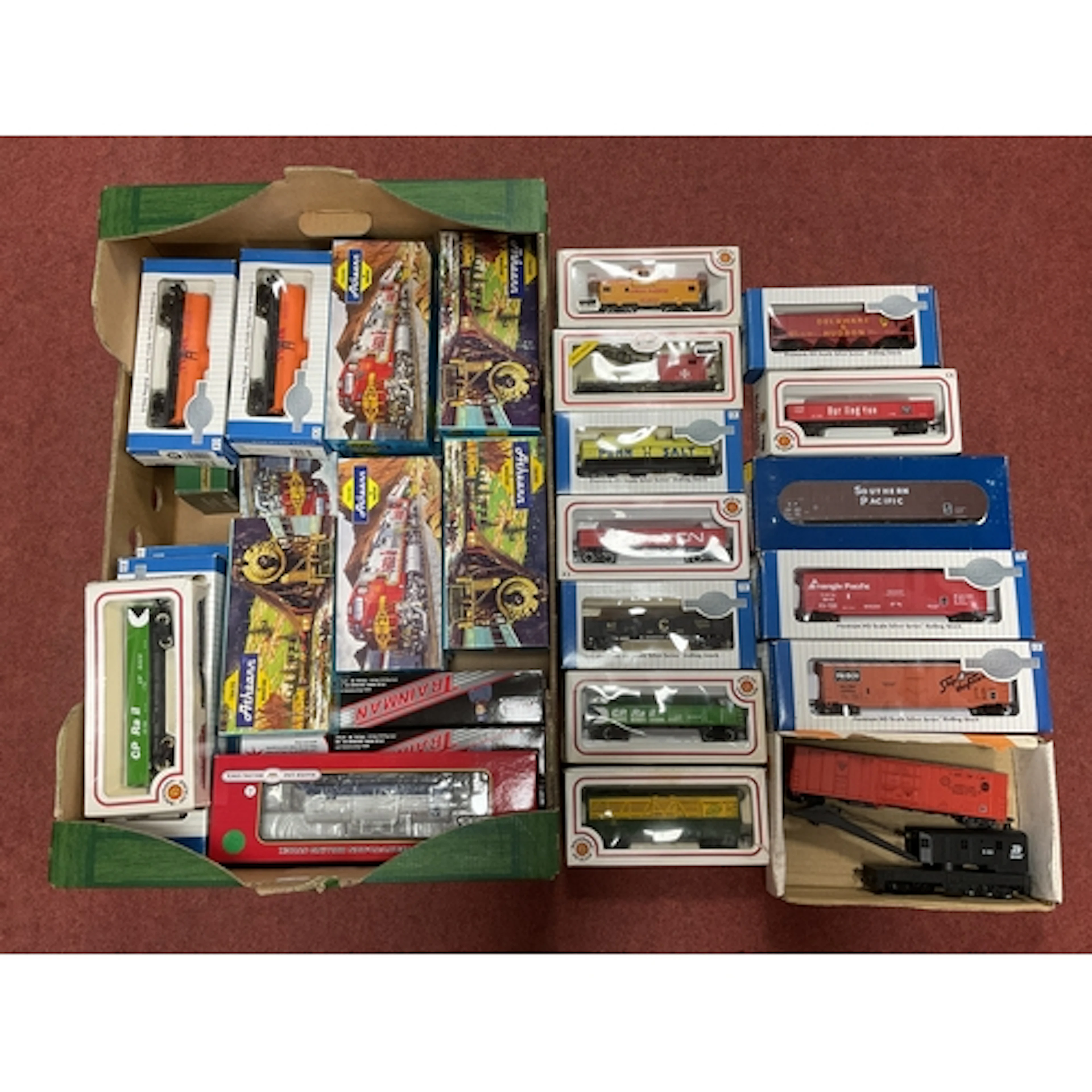 Approximately thirty-three boxed HO scale American freight w...