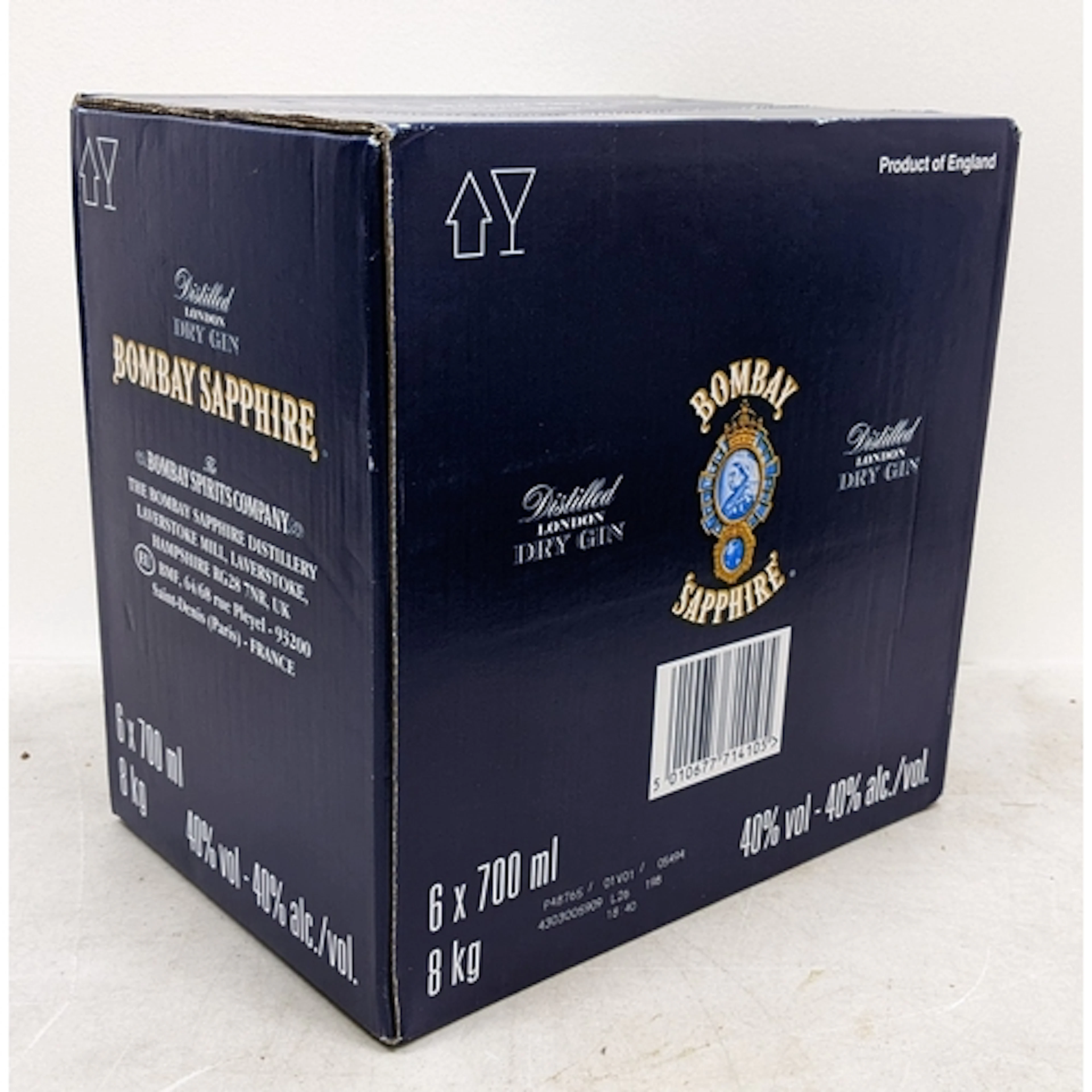Six bottles of Bombay Sapphire gin, contained within origina...