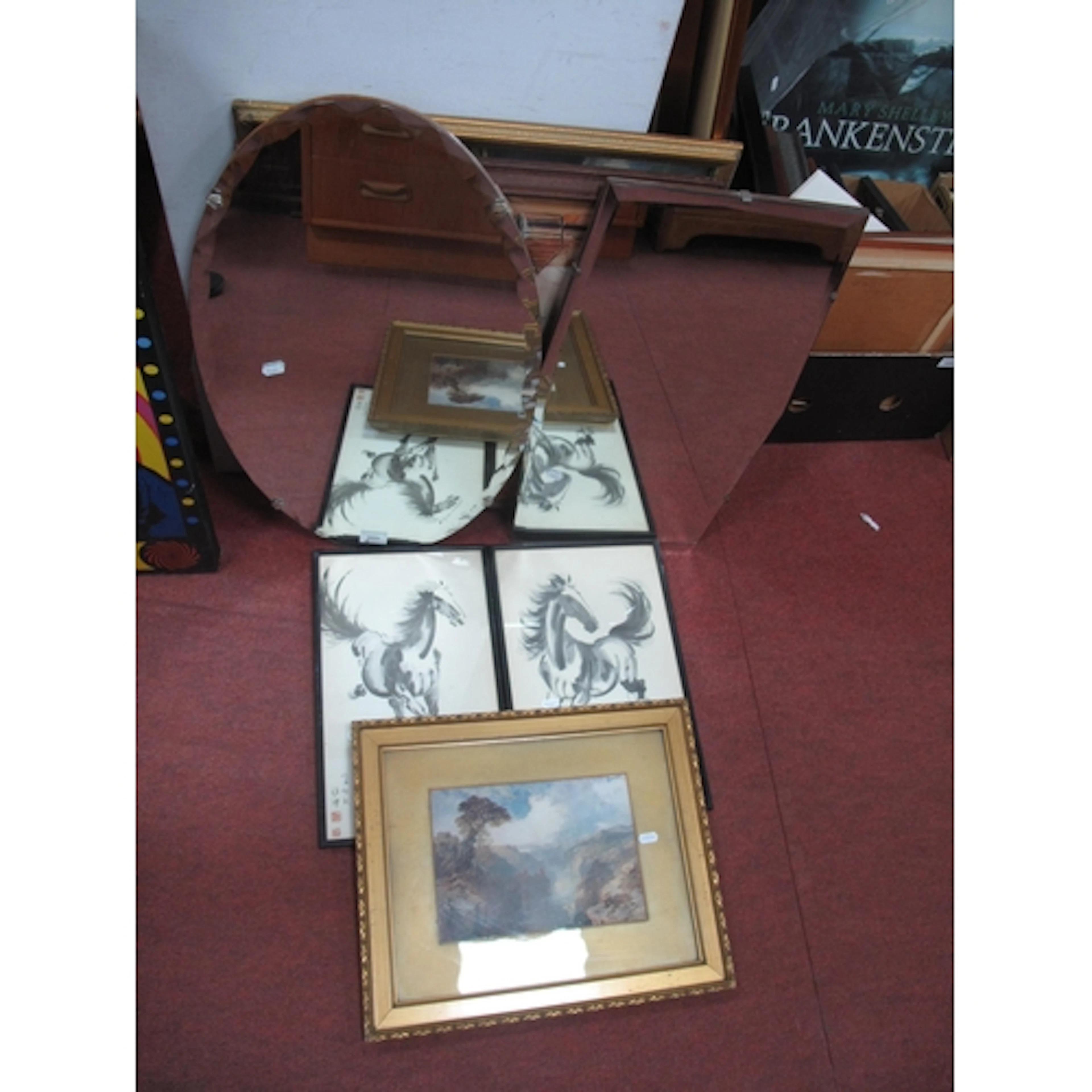 D'oyly John, Maurace Wilks and three other prints, two wall ...
