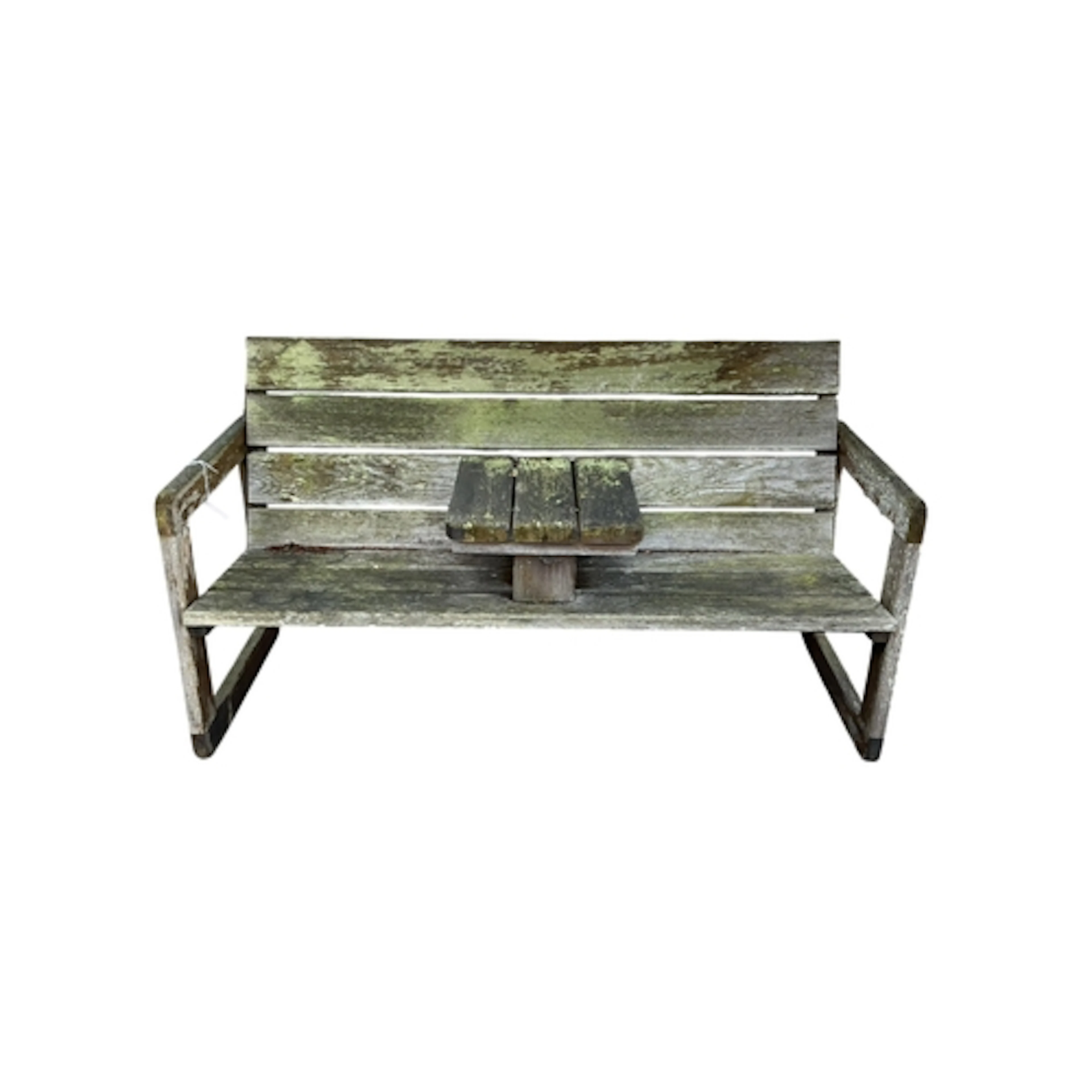 A garden bench with integrated table, width 154cm, depth 60c...