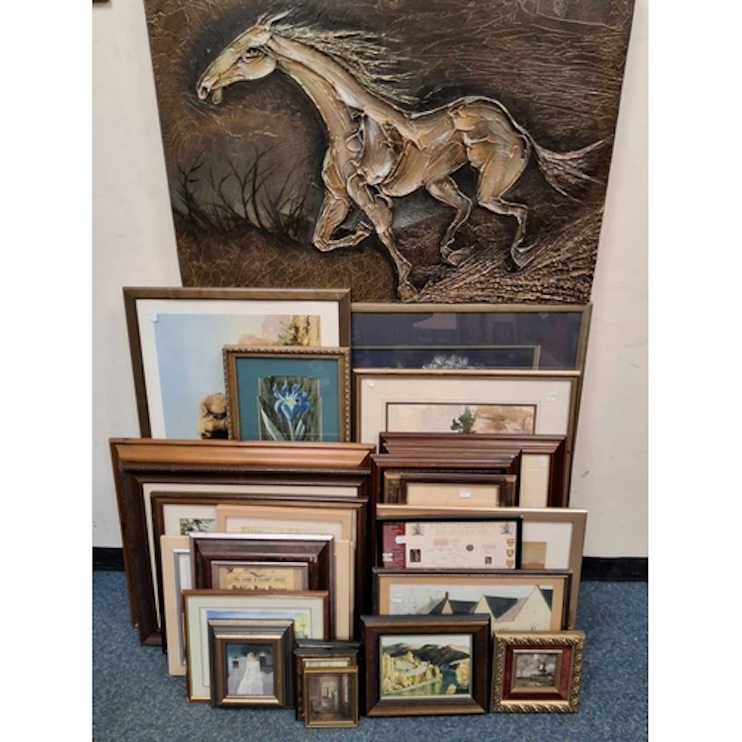 A QUANTITY OF PICTURES AND PRINTS ETC, to include a George W...
