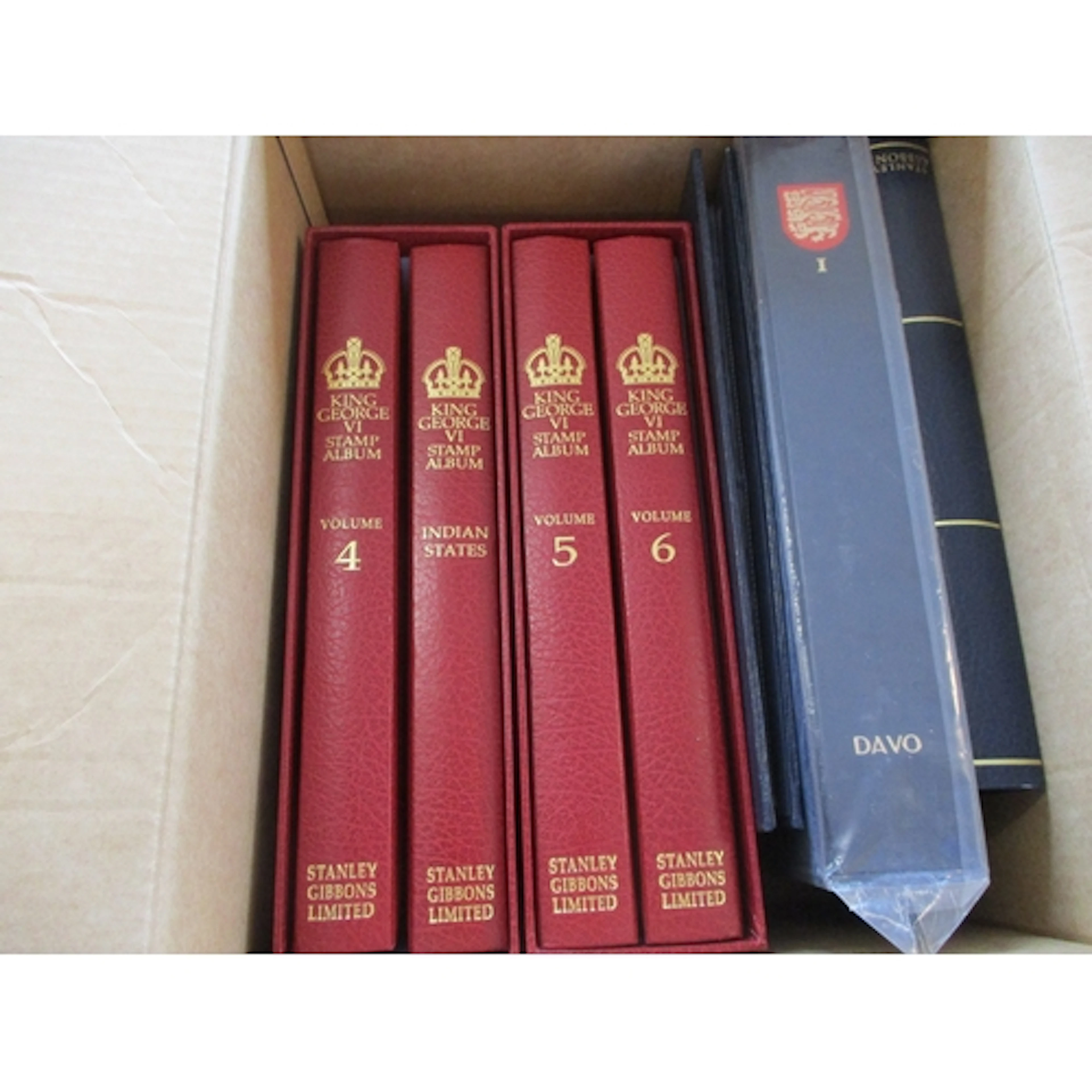 Accessories. SG albums with Green Philatelic album in slipca...