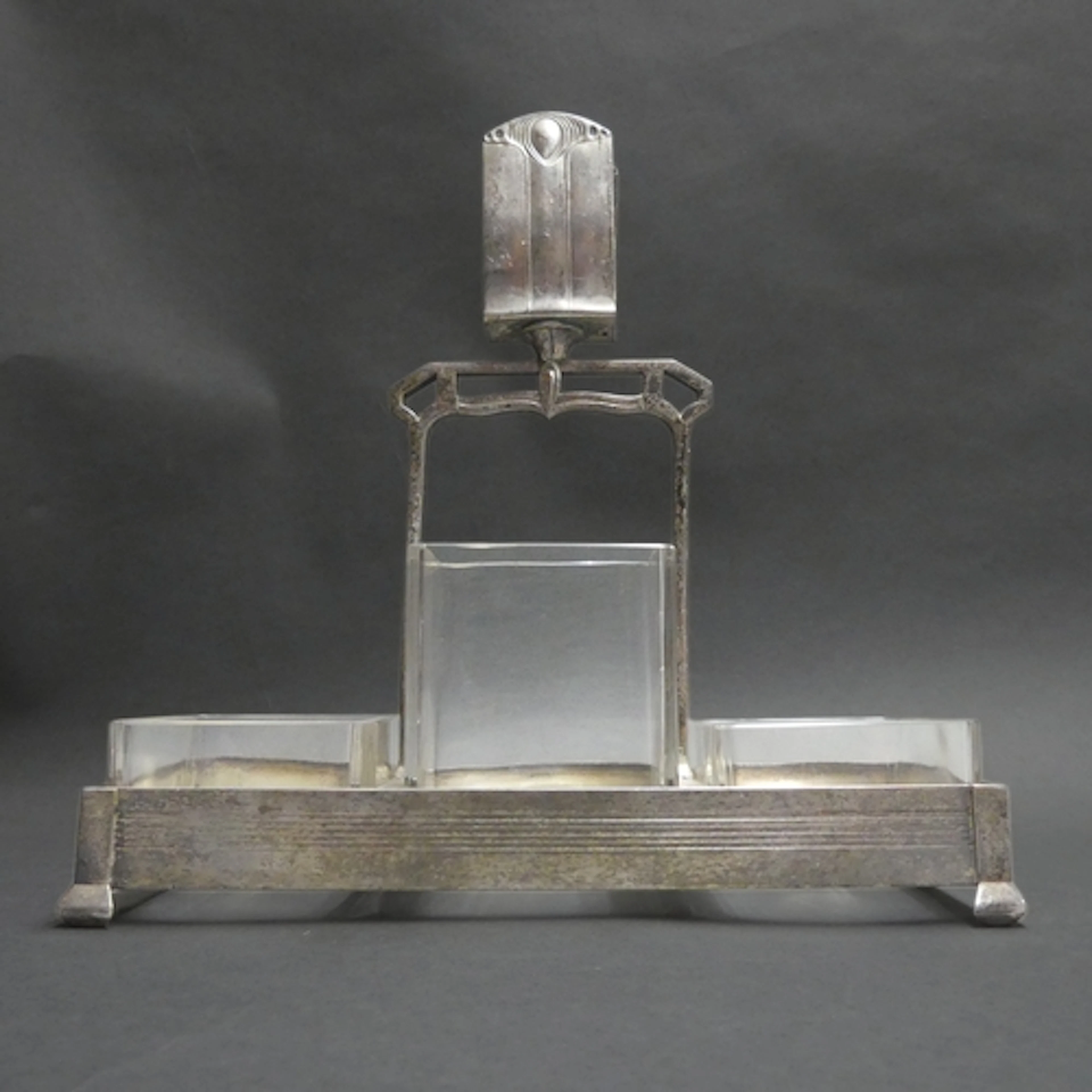 WMF - An Art Nouveau smoking compendium or stand, comprising...