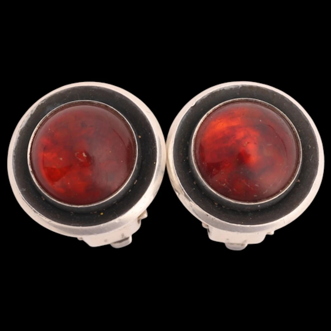 NIELS ERIK FROM - a pair of Danish modernist sterling silver...