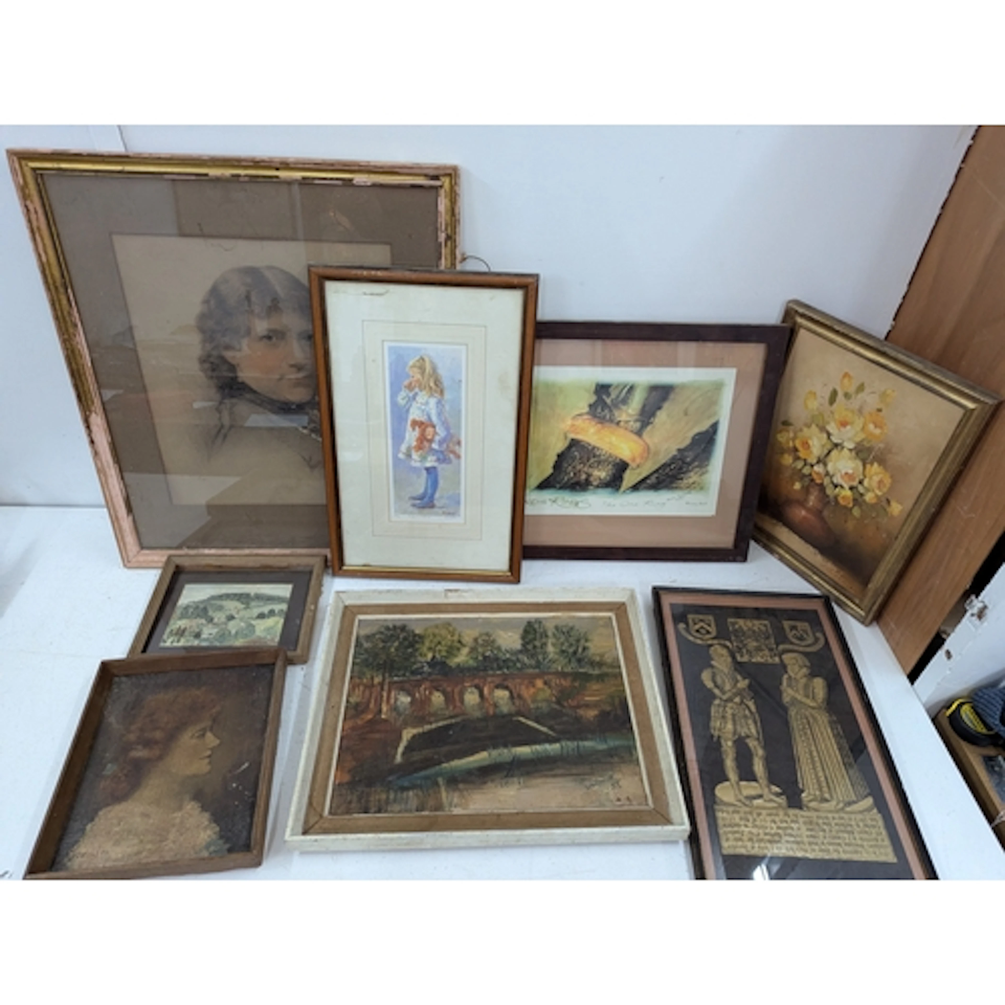 A collection of pictures and prints, to include a still life...