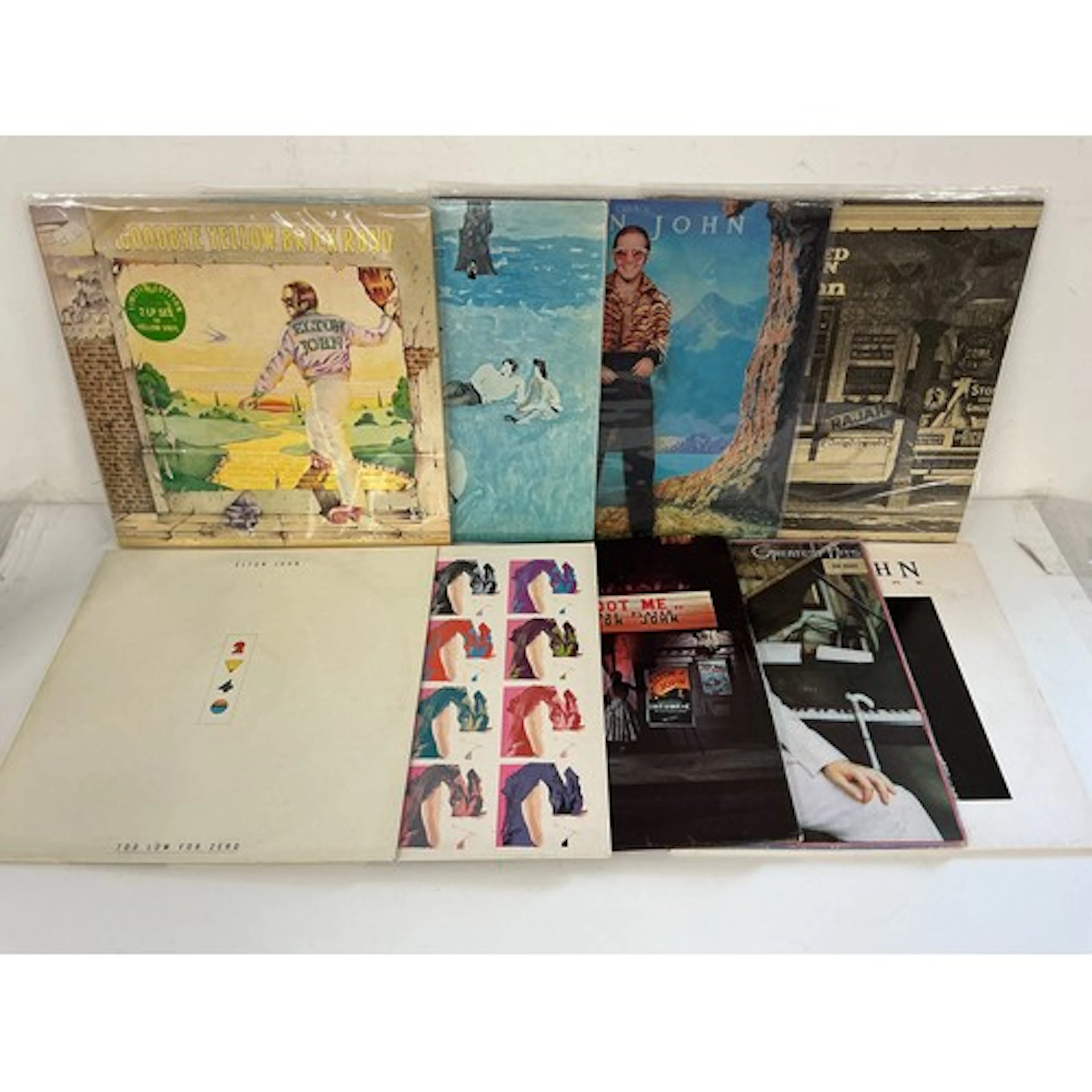 Nine Elton John LPs comprising a yellow vinyl 2LP Goodbye Ye...